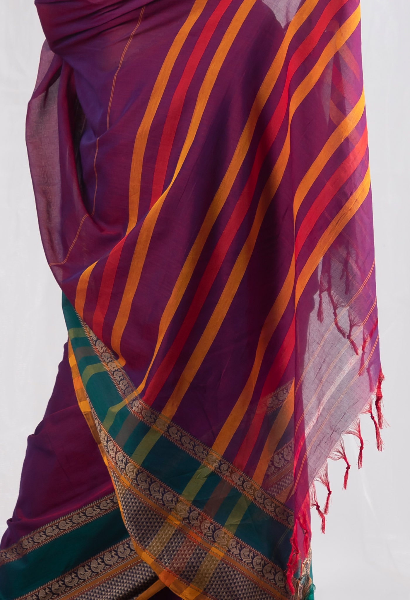 Purple Pure Handloom Narayani Cotton Saree