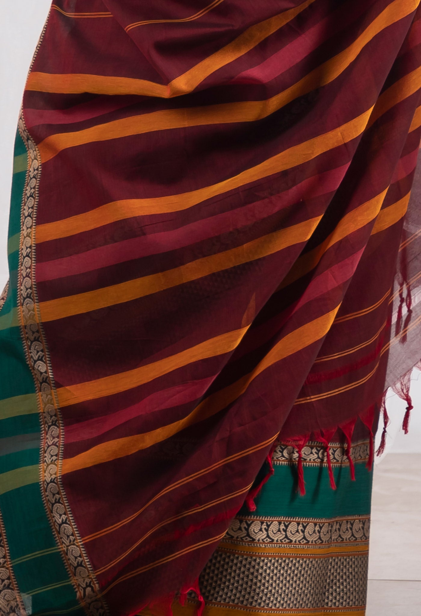 Maroon Pure Handloom Narayani Cotton Saree