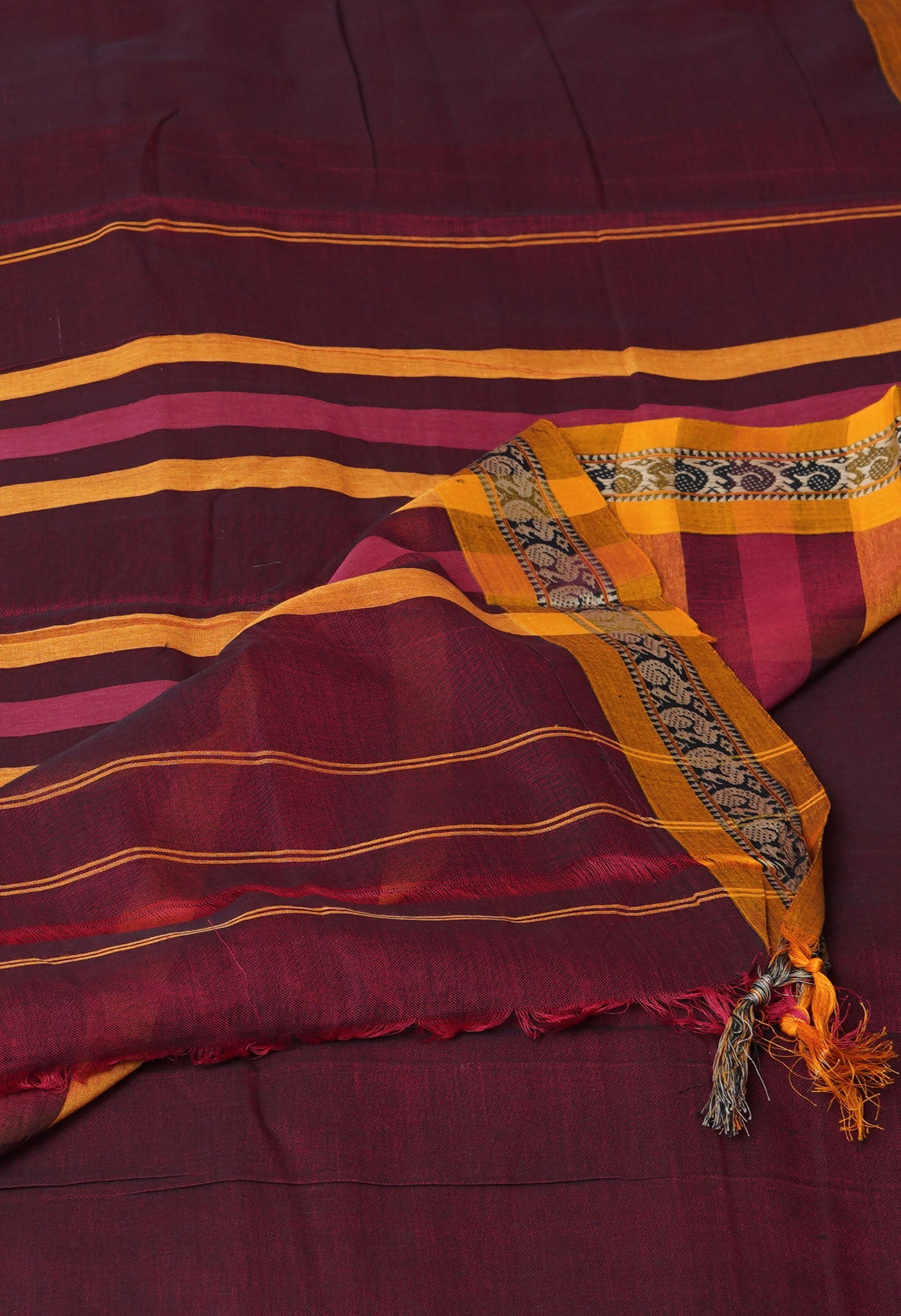 Maroon Pure Handloom Narayani Cotton Saree