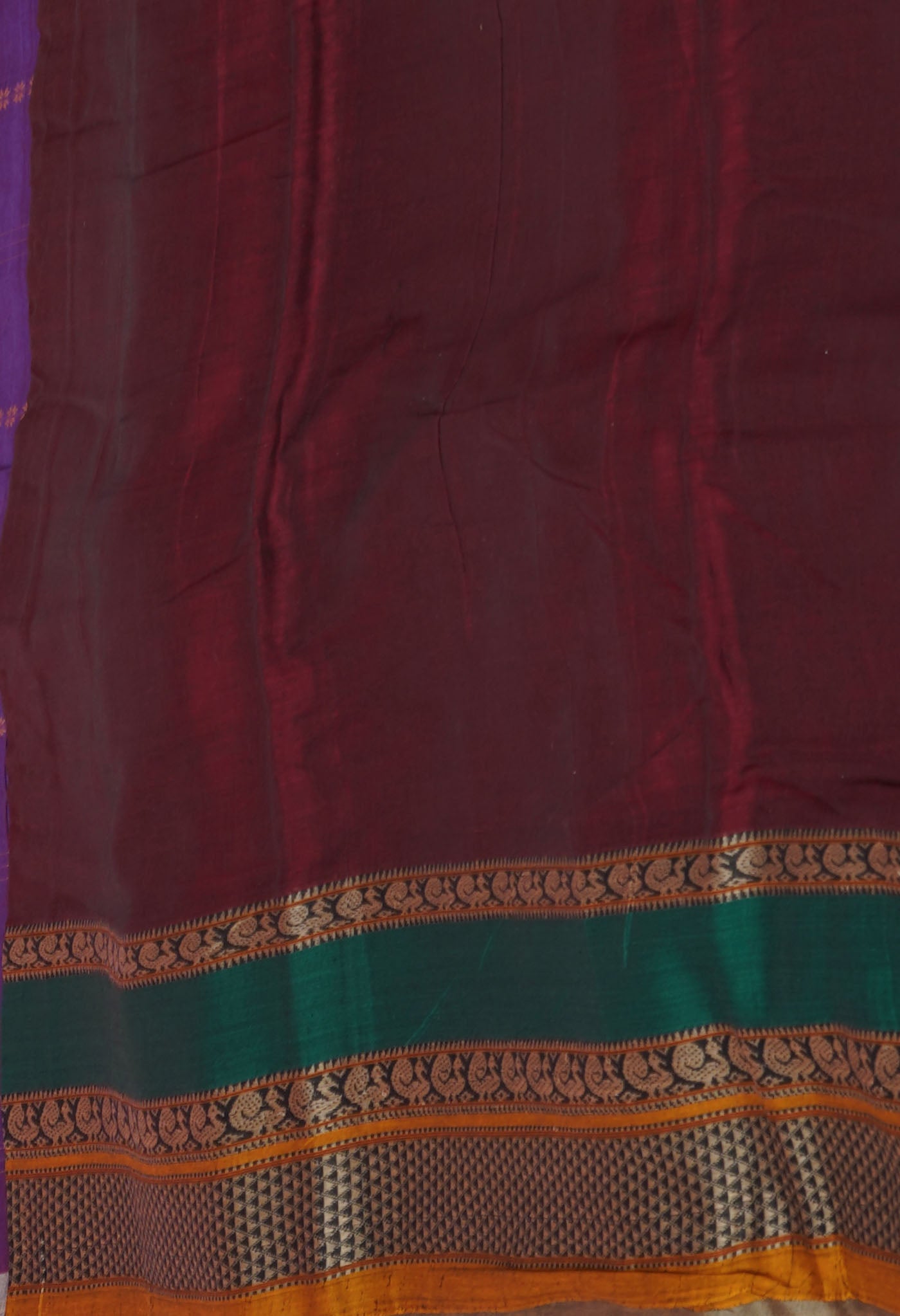 Maroon Pure Handloom Narayani Cotton Saree