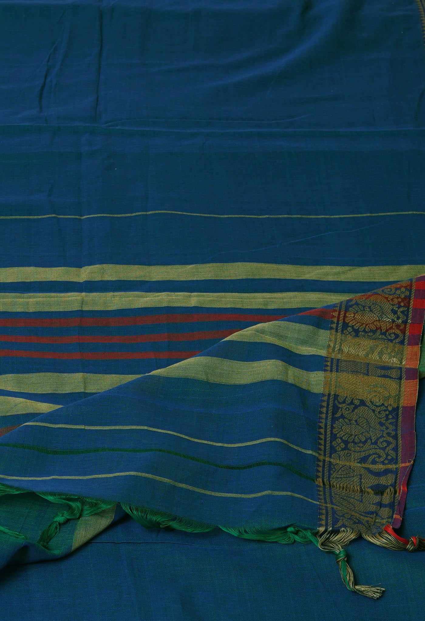 Peacock Blue Pure Handloom Narayani Cotton Saree