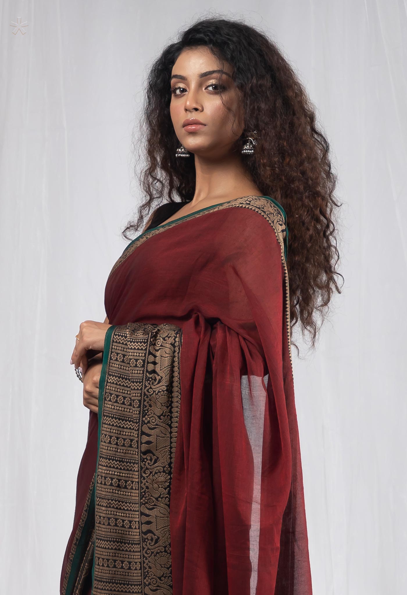 Maroon Pure Handloom Narayani Cotton Saree