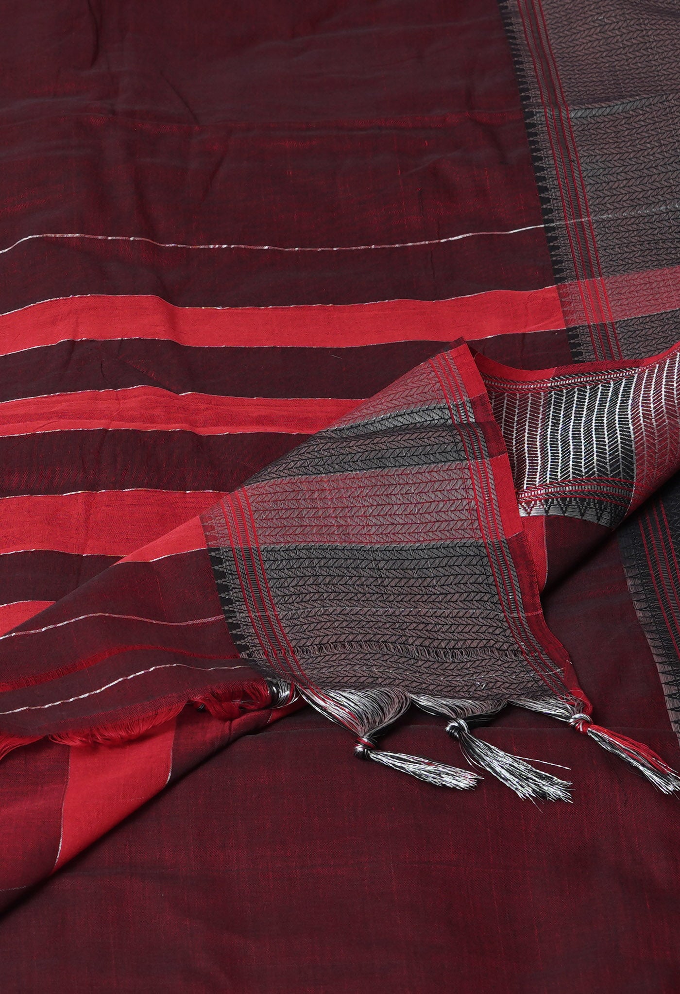 Maroon Pure Handloom Narayani Cotton Saree