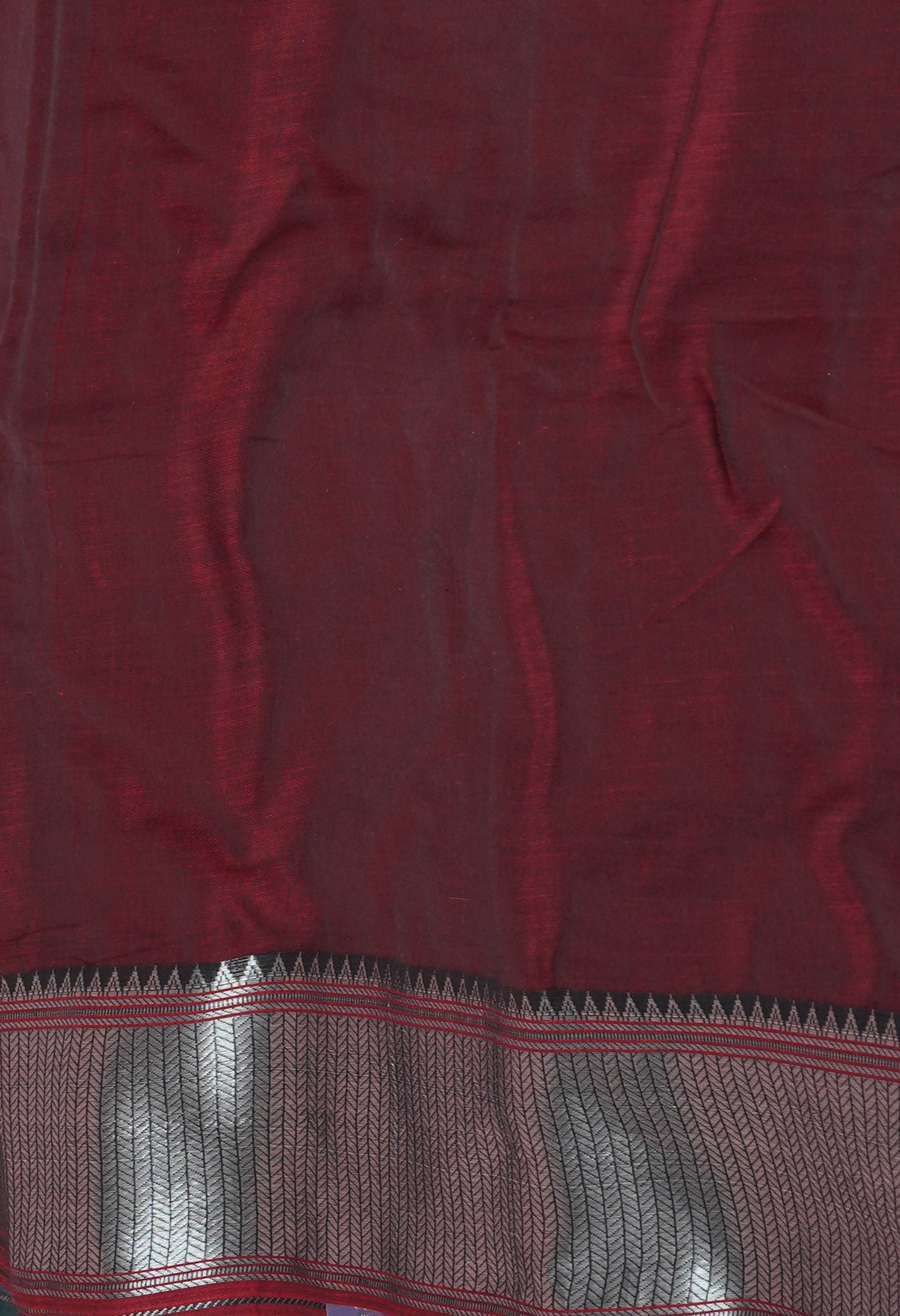 Maroon Pure Handloom Narayani Cotton Saree