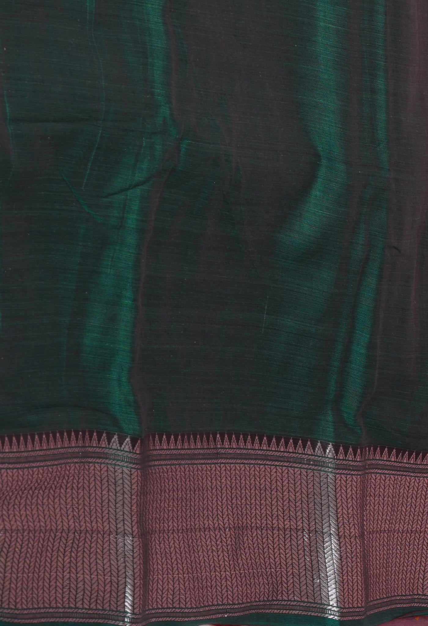 Dark Green Pure Handloom Narayani Cotton Saree