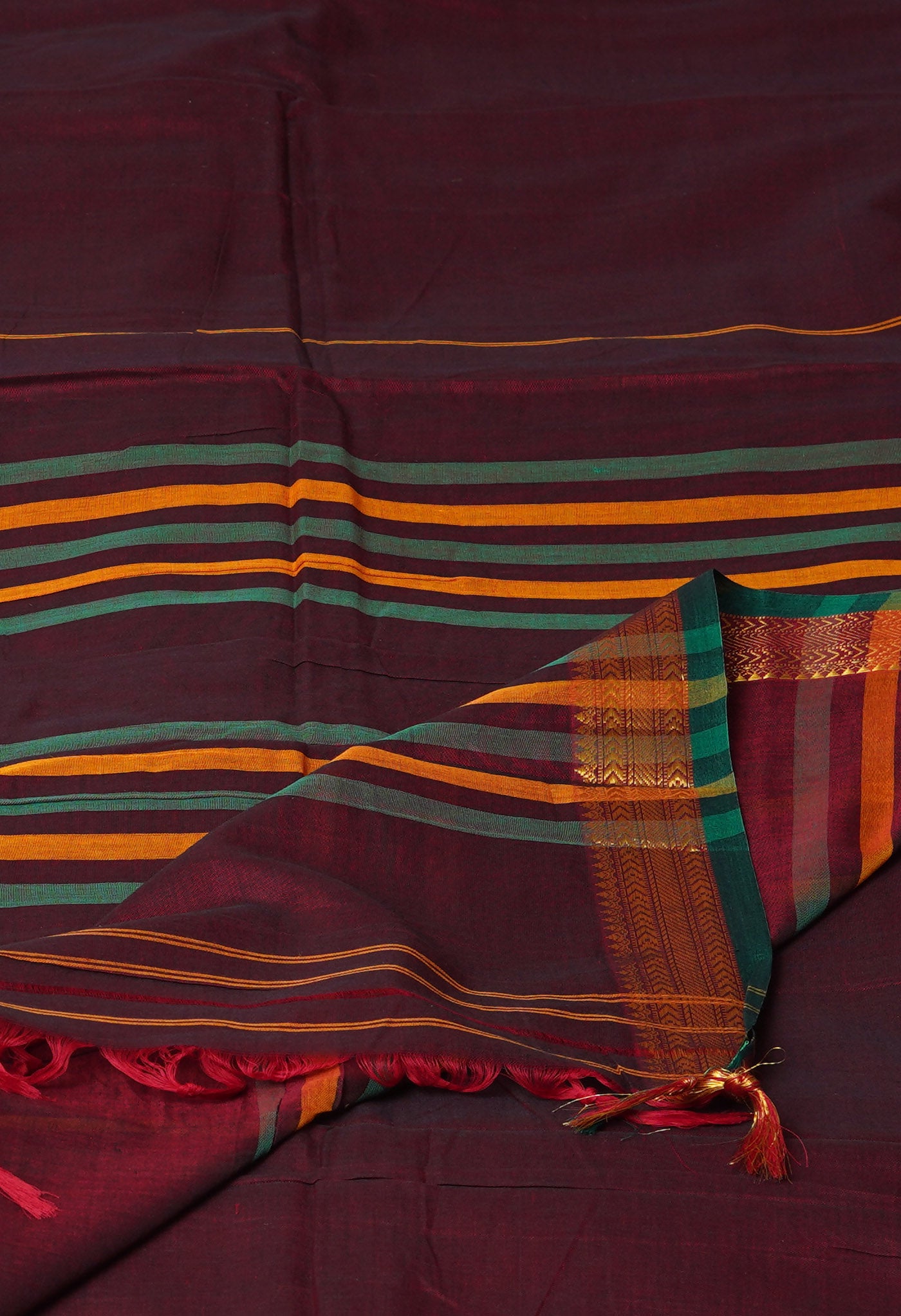 Maroon Pure Handloom Narayani Cotton Saree