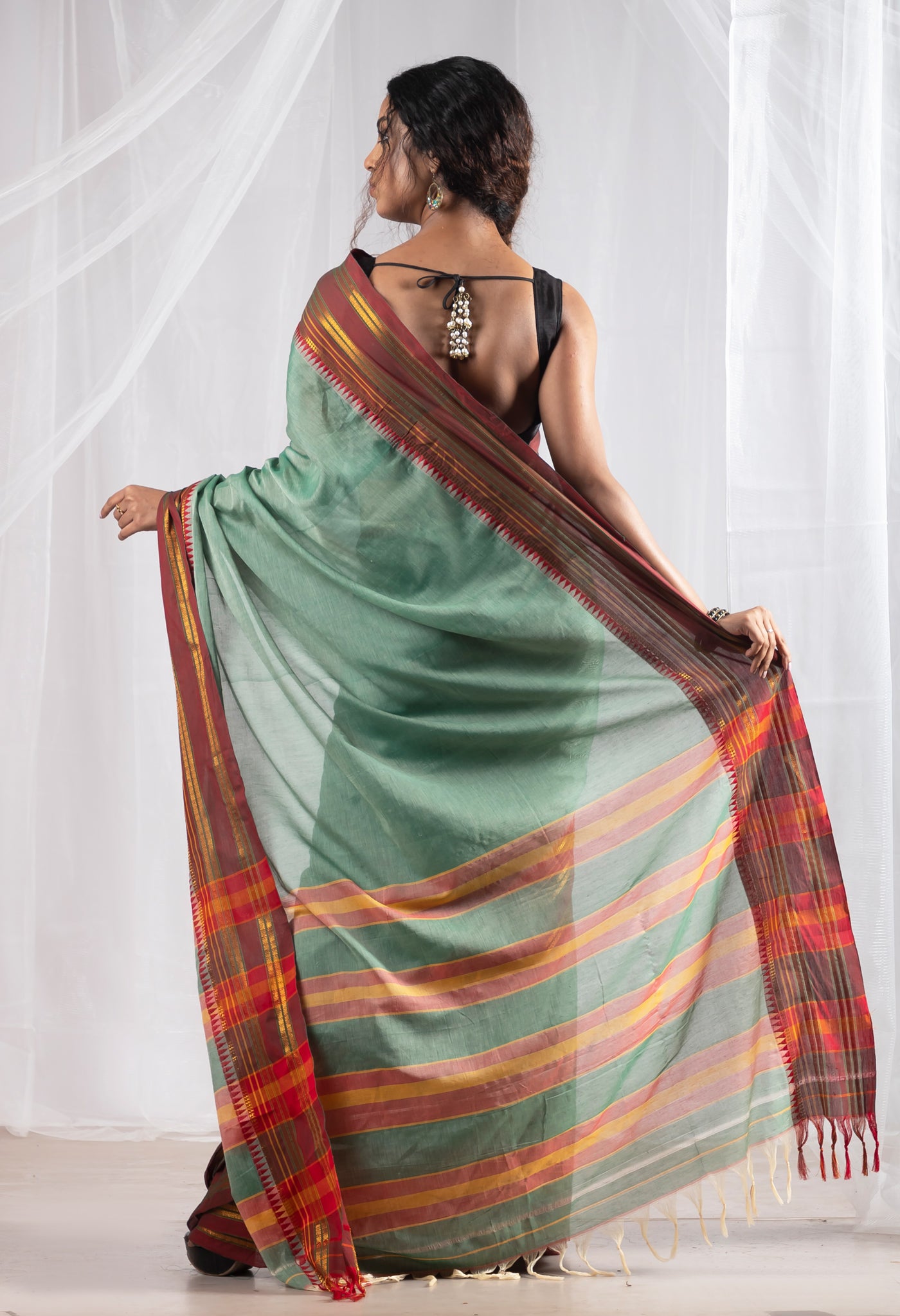 Green Pure Handloom Narayani Cotton Saree