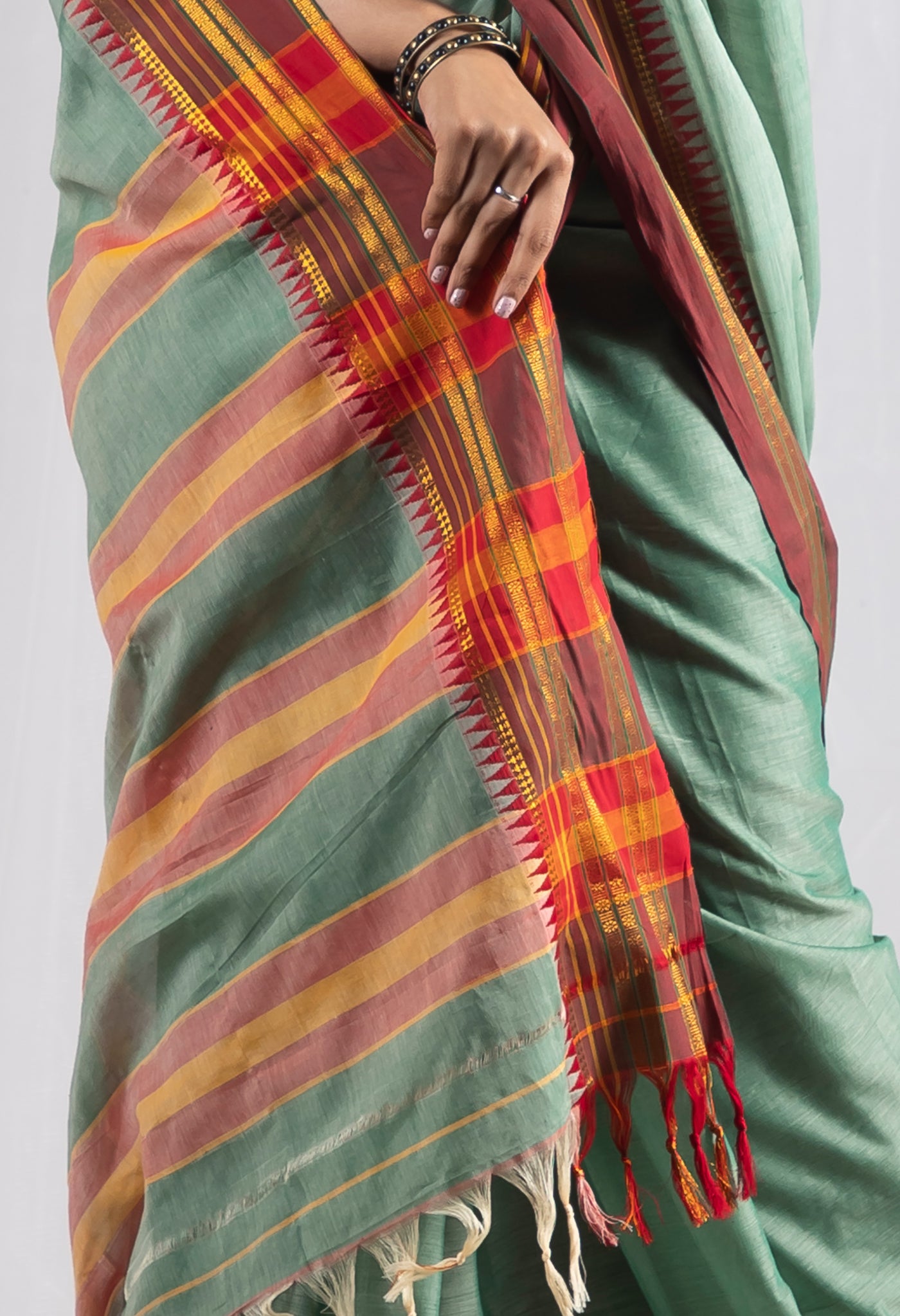 Green Pure Handloom Narayani Cotton Saree