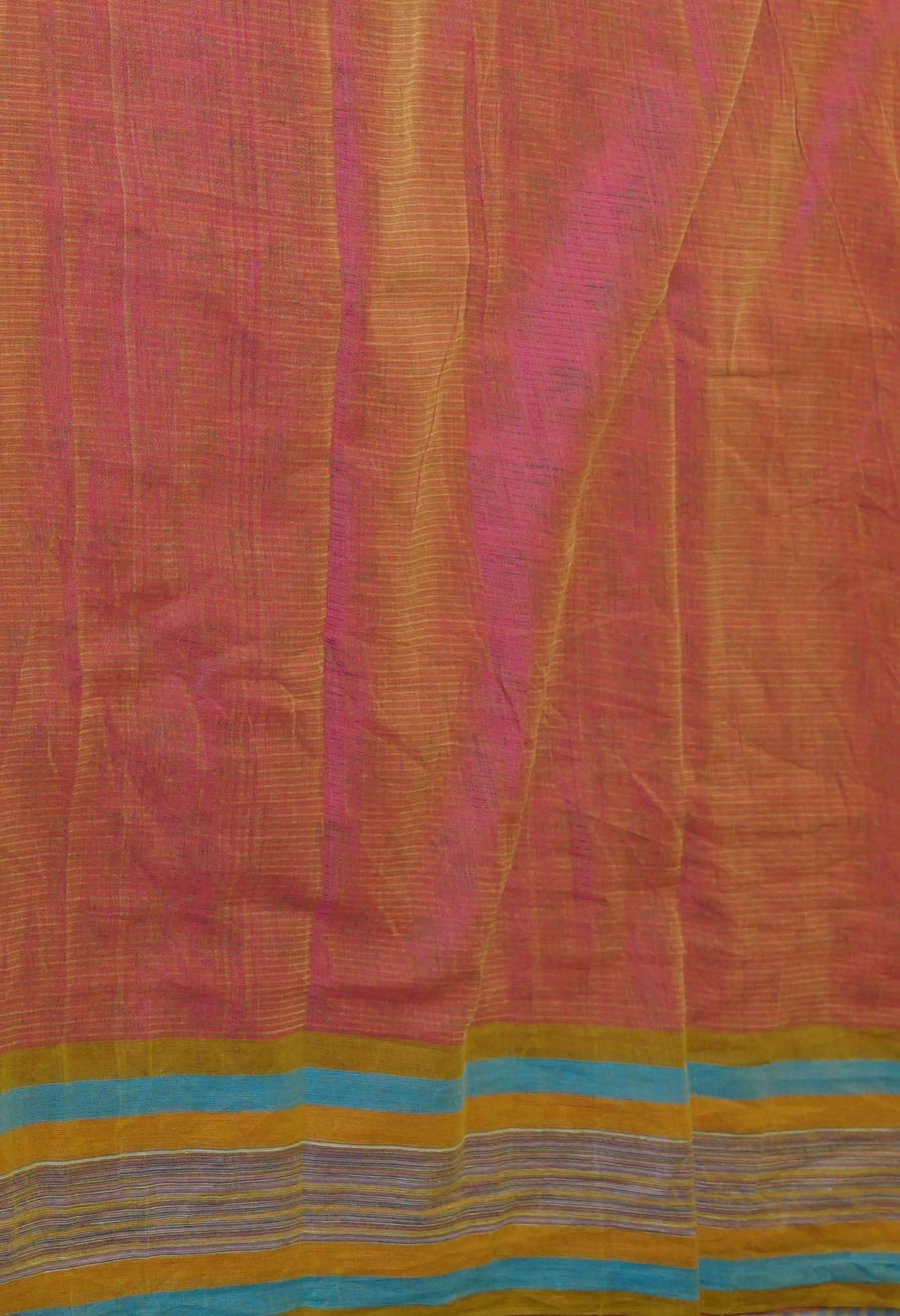 Pink Pure Block Printed Mangalgiri Cotton Saree
