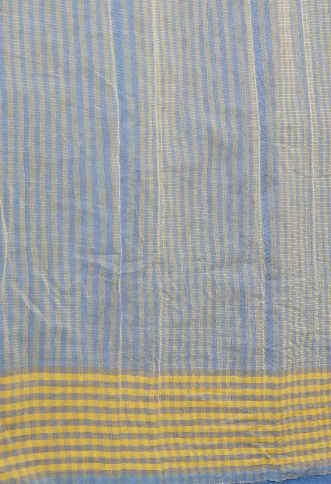 Blue Pure  Block Printed Mangalgiri Cotton Saree