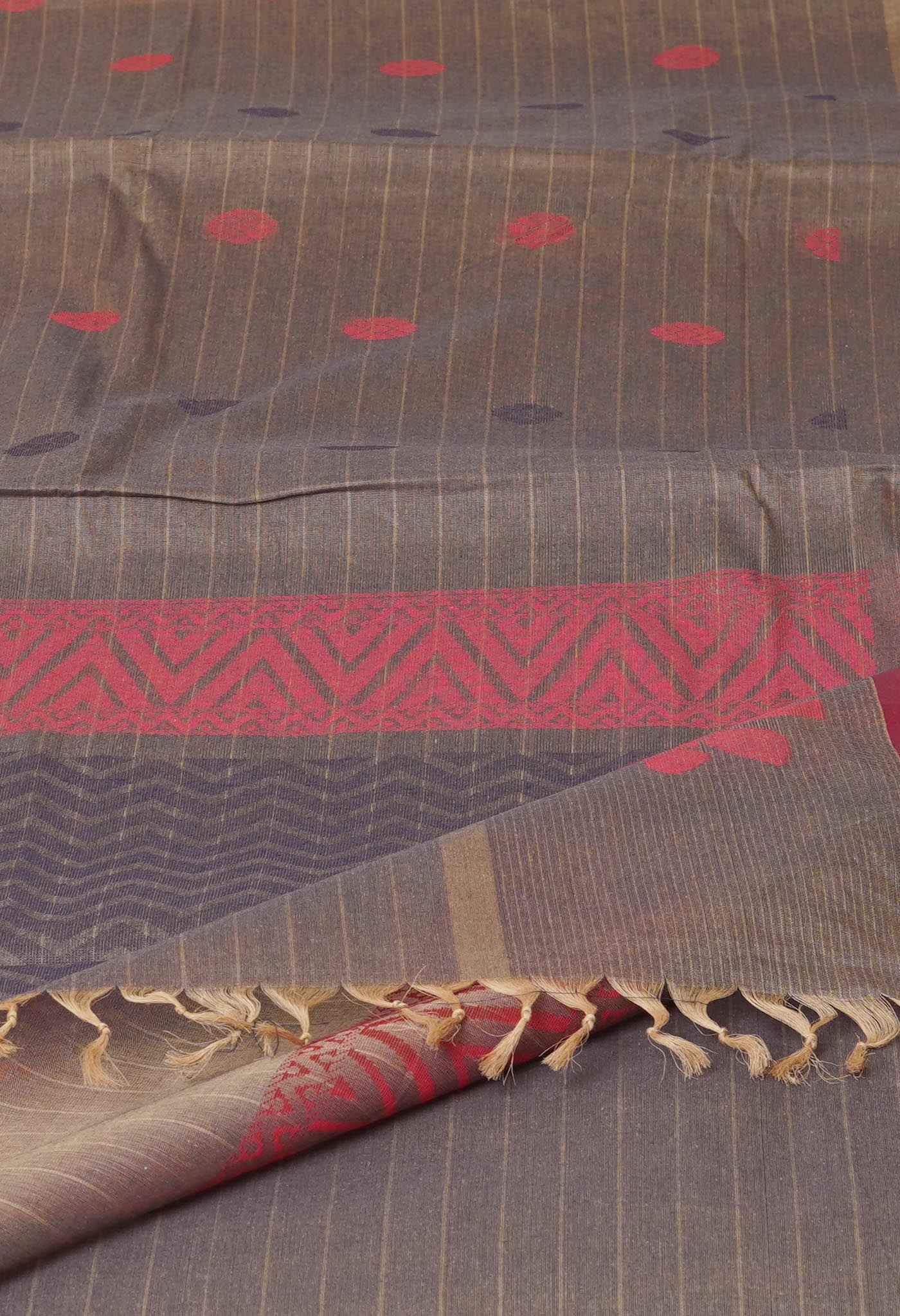 Brown Pure Chettinad Soft Cotton Saree