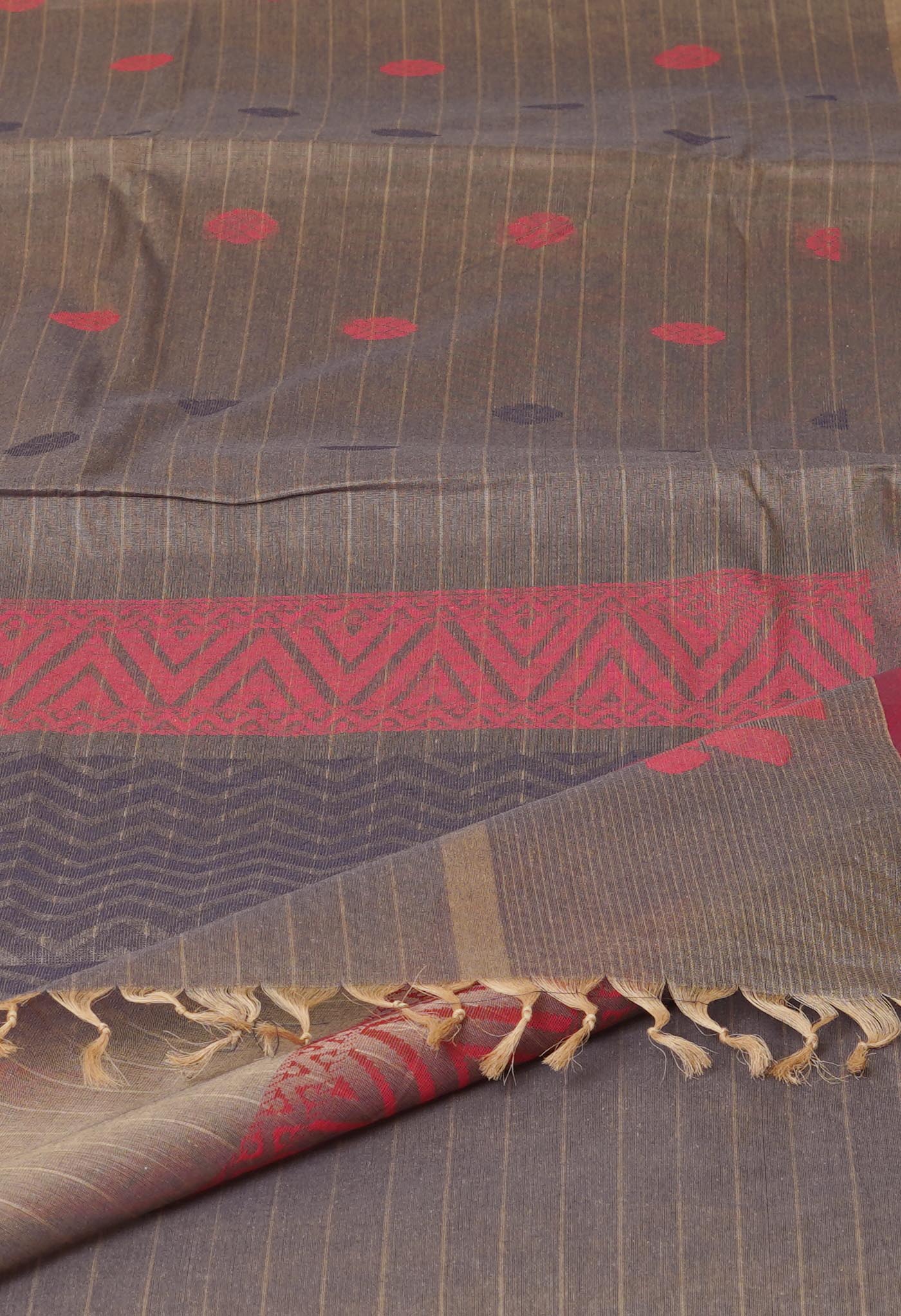 Brown Pure  Chettinad Soft Cotton Saree