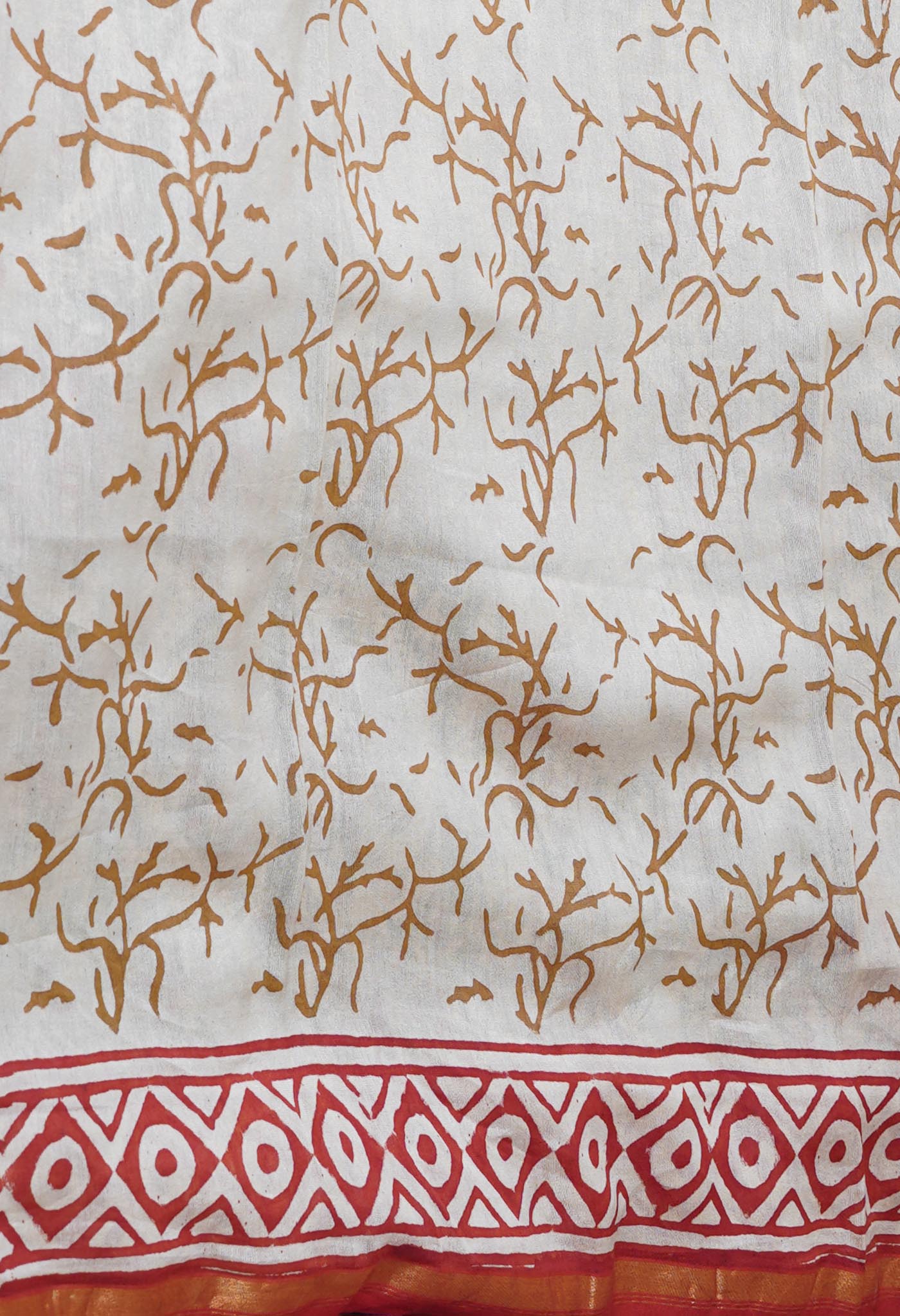Green Pure Block Printed Chanderi Sico Saree