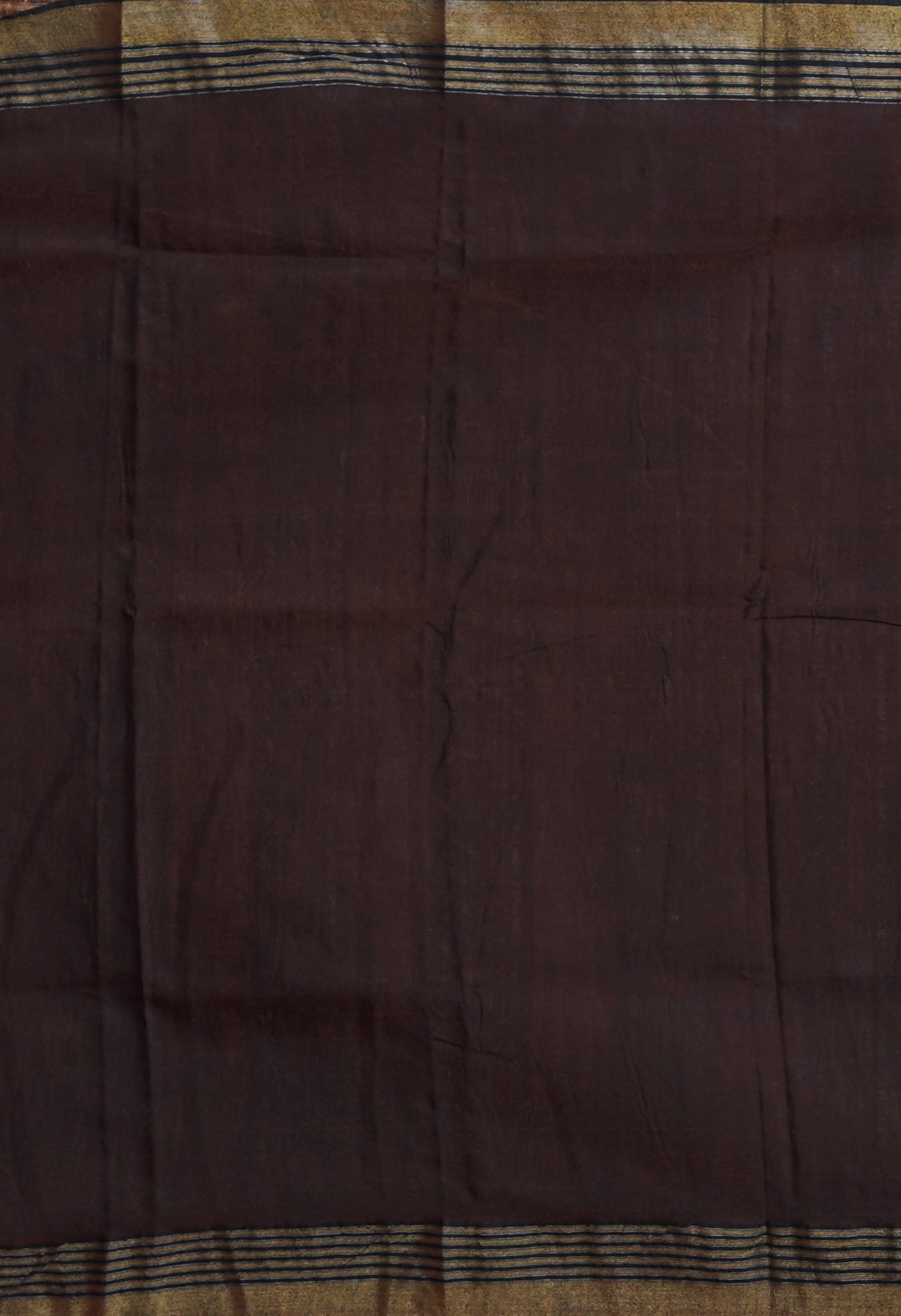 Brown Kalamkari Printed On Pure Handloom Tussar Silk Saree