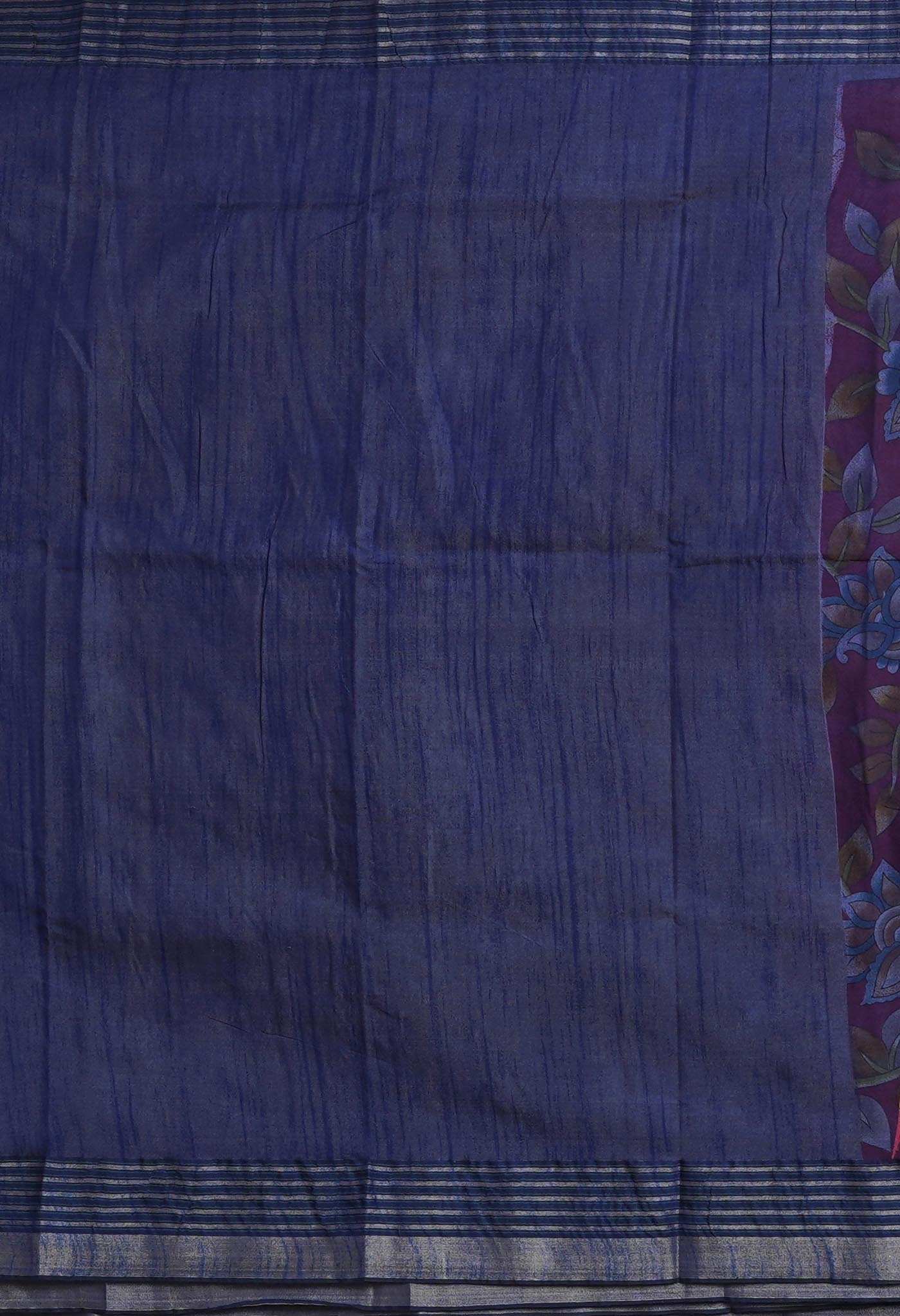 Pink Kalamkari Printed On Pure Handloom Tussar Silk Saree