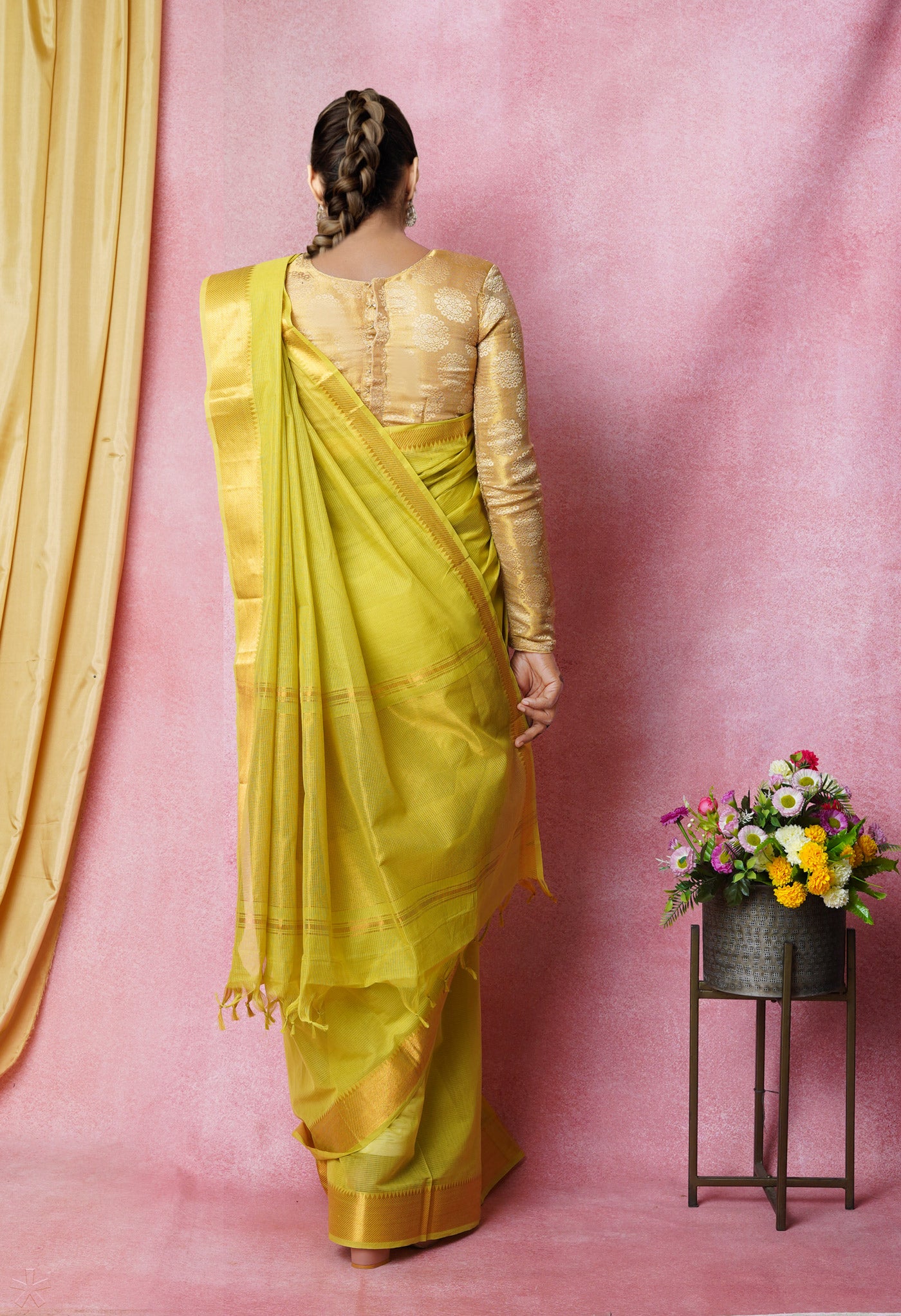 Light Green Pure Handloom Mangalagiri Cotton Saree