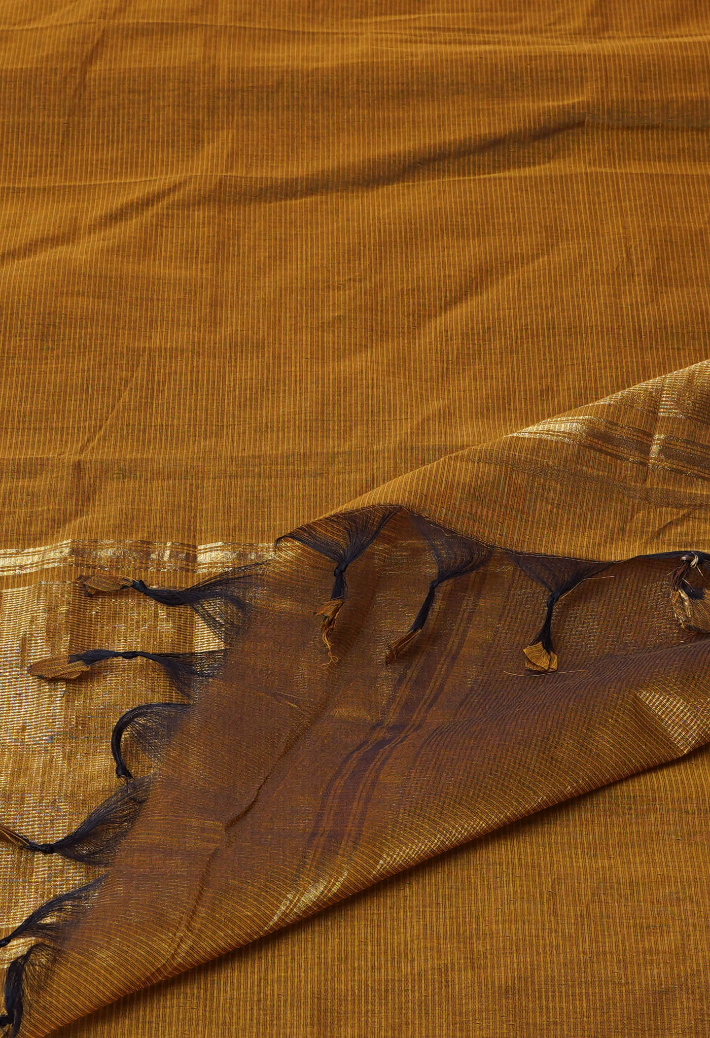 Brown Pure Handloom Mangalagiri Cotton Saree