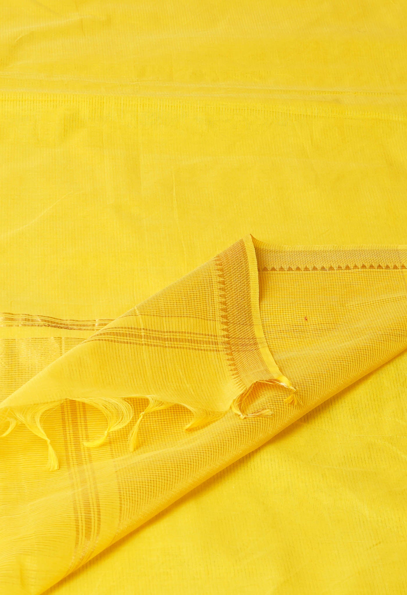 Yellow Pure Handloom Mangalagiri Cotton Saree