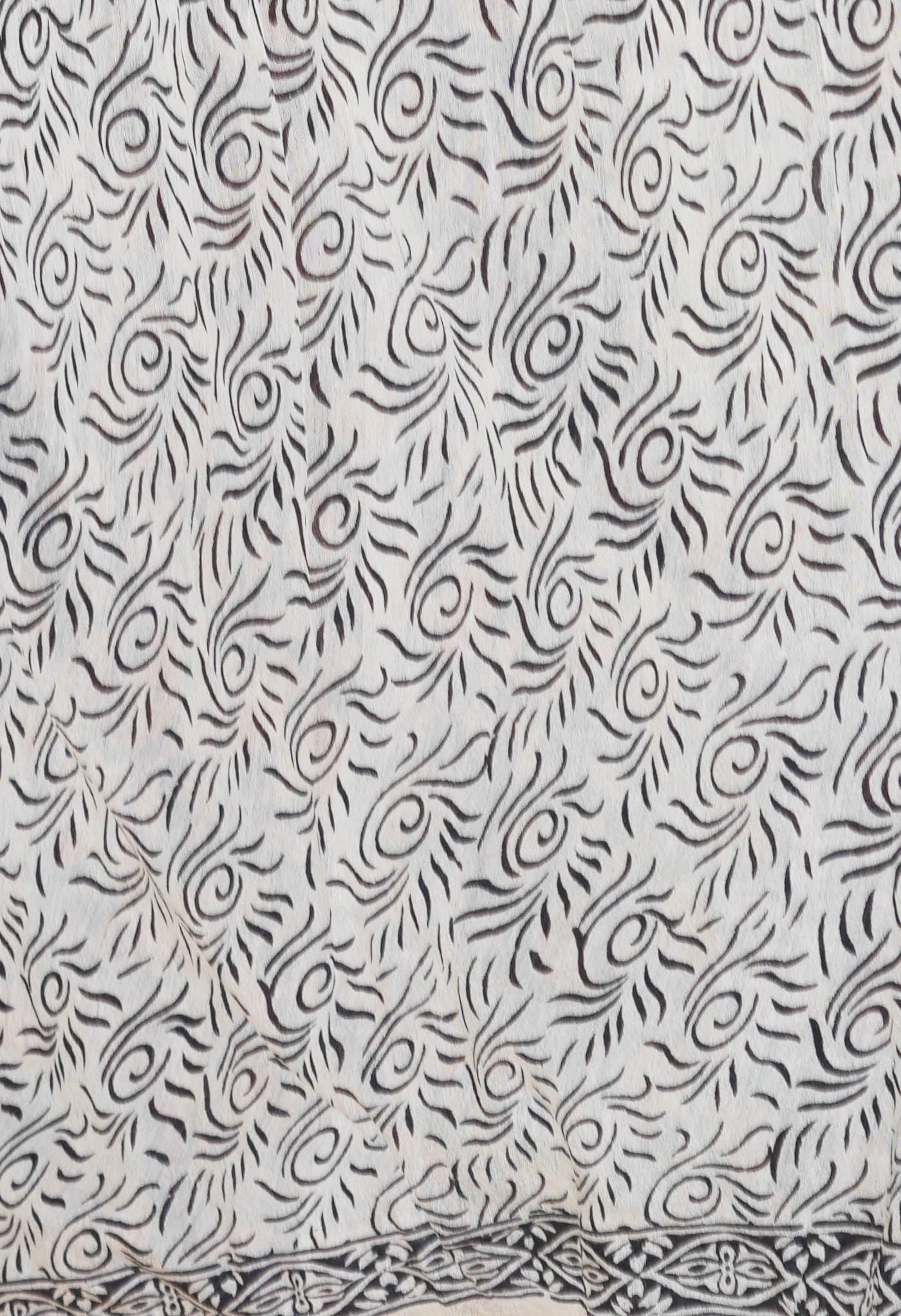 Grey Pure Bagru Printed Pashmina Chanderi Sico Saree