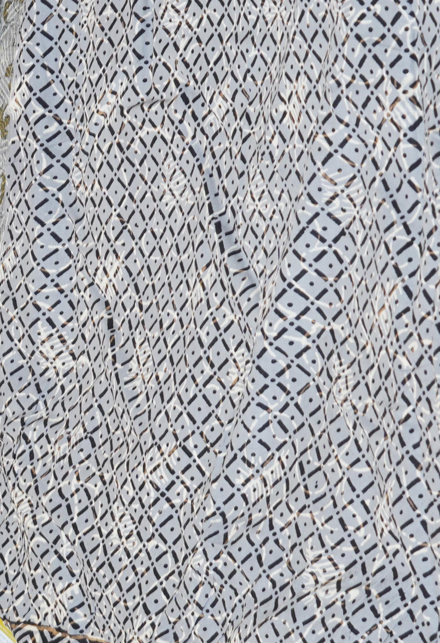 Multi Pure Discharge Bagru Printed Kota Saree