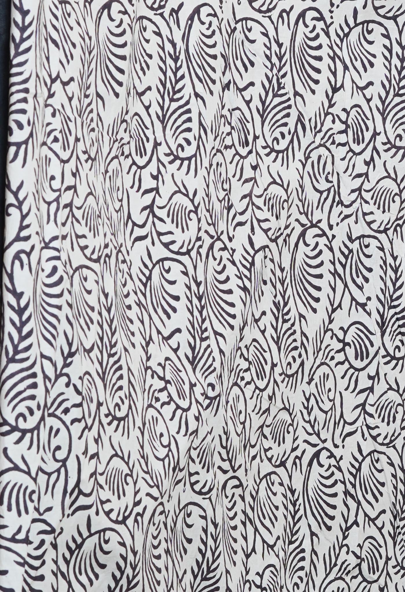 Brown Pure Bagru Printed Kota Saree