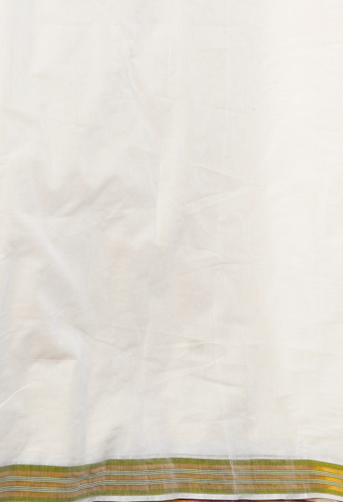 Ivory Pure Kerala Kasavu Cotton Saree-UNM76331