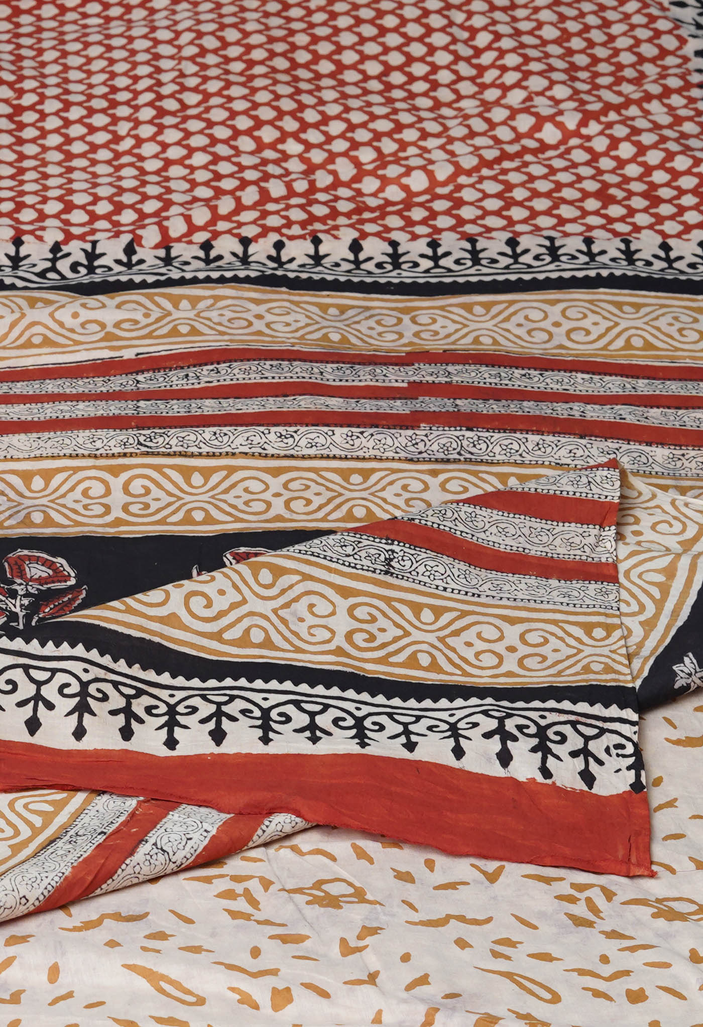 Red Pure Bargu Printed Superfine Mulmul Cotton Saree