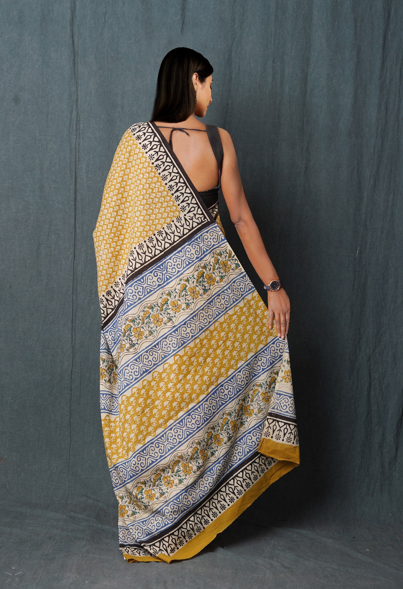 Brown Pure Bargu Printed Superfine Mulmul Cotton Saree