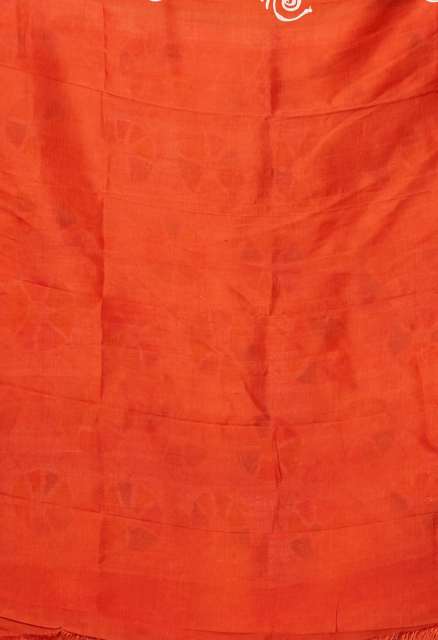 Multi Pure Handloom Wax Batik Printed Murshidabad Silk Saree-UNM76353