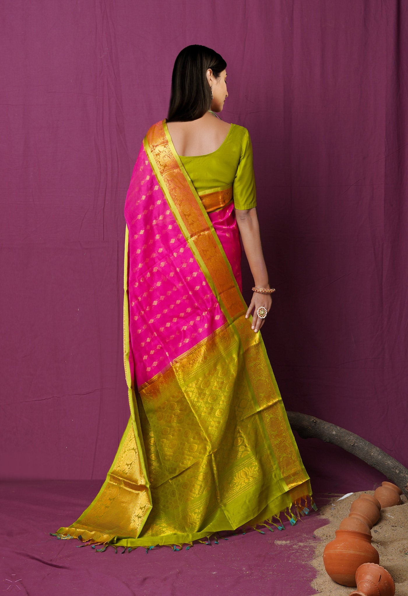 Pink Pure Handloom Assam Sico Saree