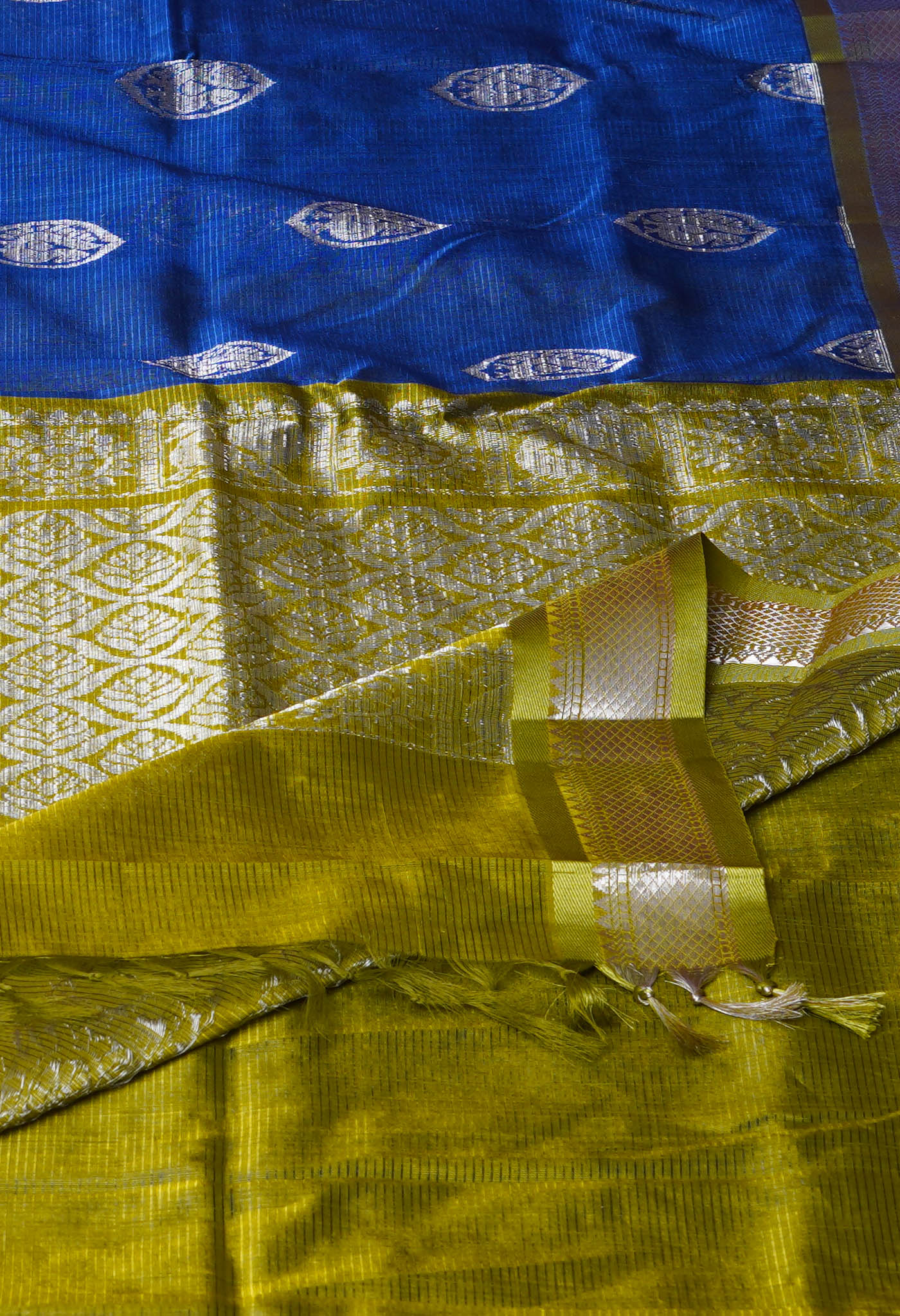 Blue Pure Handloom Assam Sico Saree