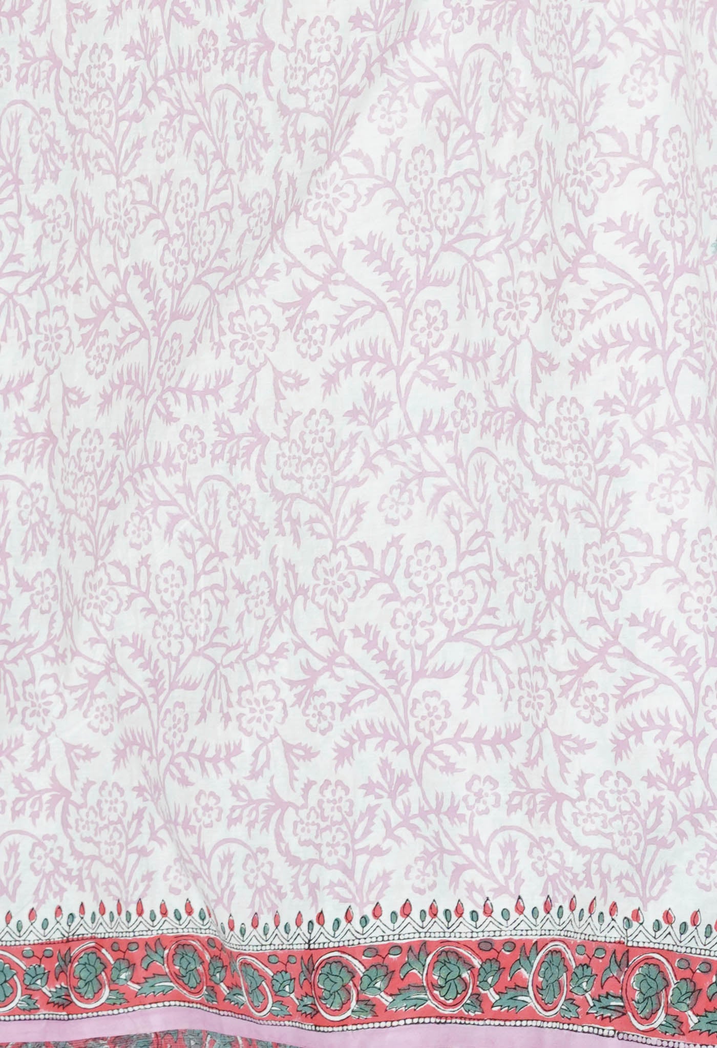 Pink Pure Hand Block Printed Kota Saree