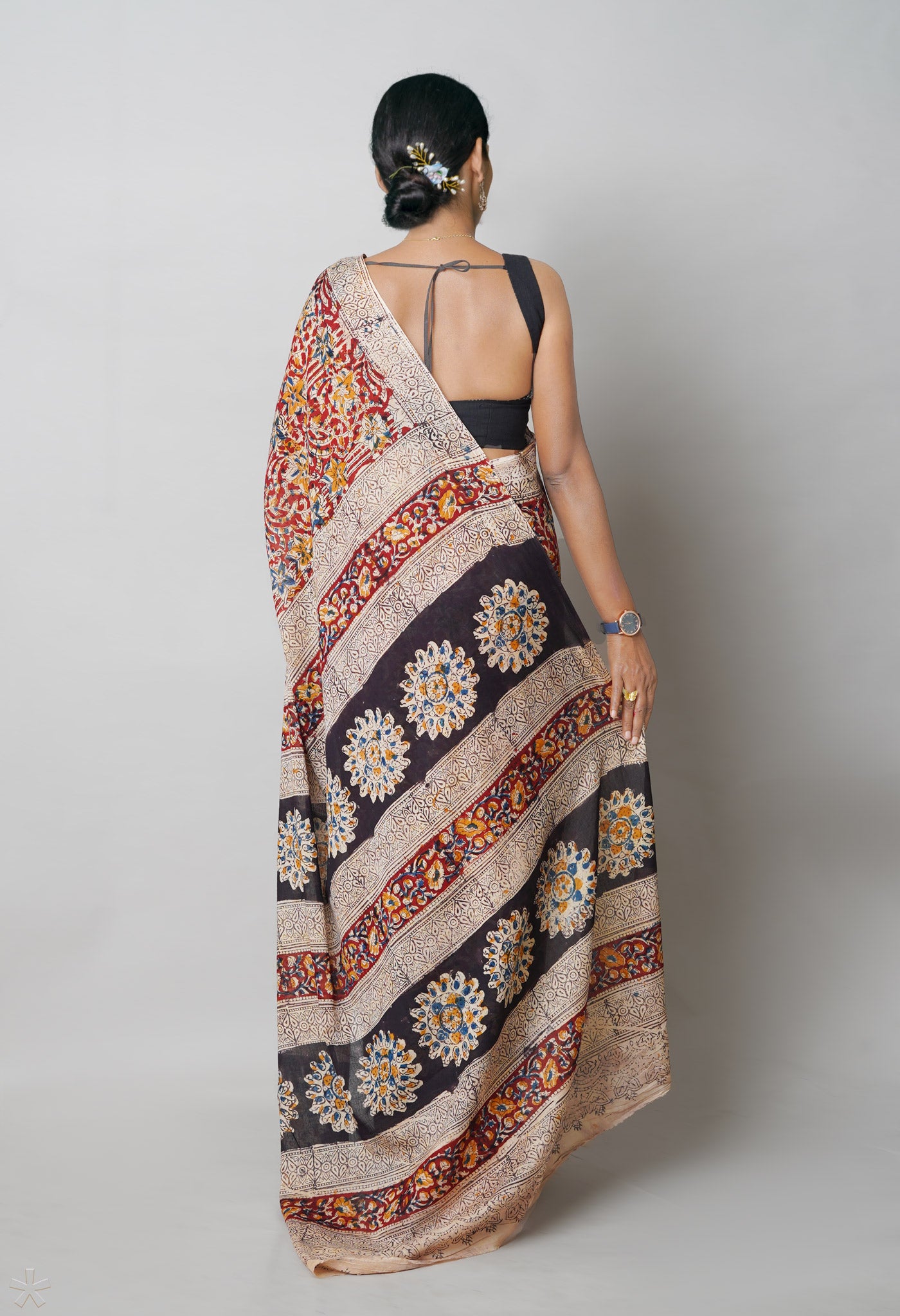 Multi Pure  Kalamkari Printed Soft Cotton Saree