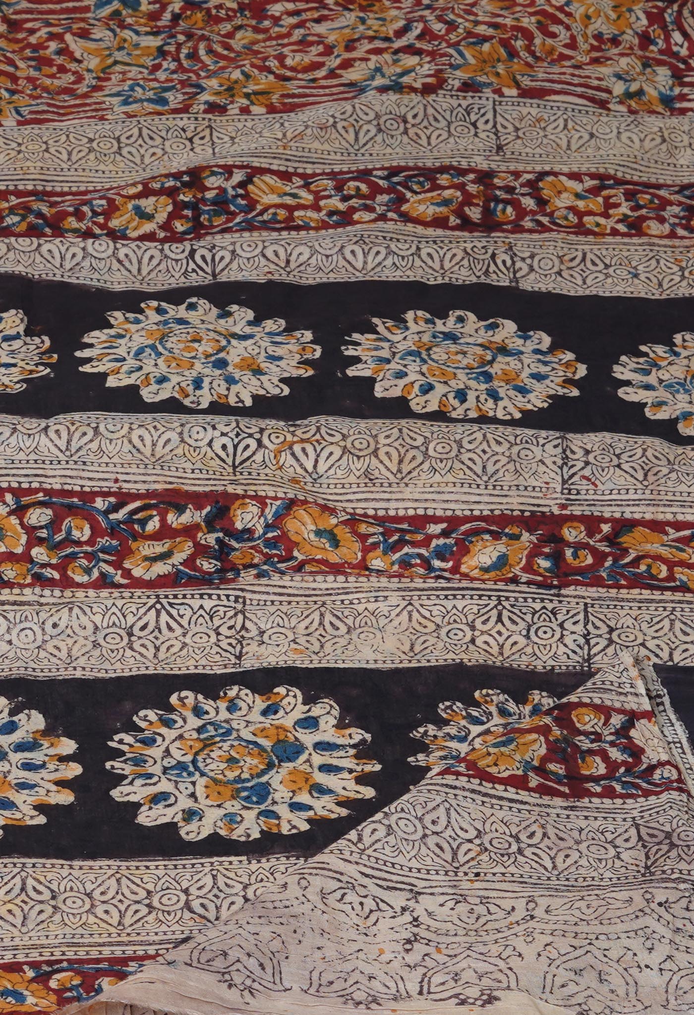 Multi Pure Kalamkari Printed Soft Cotton Saree