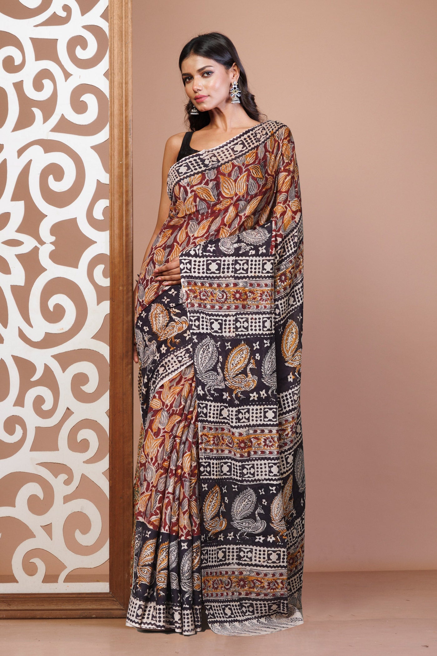 Multi Pure Kalamkari Printed Soft Cotton Saree-UNM76442