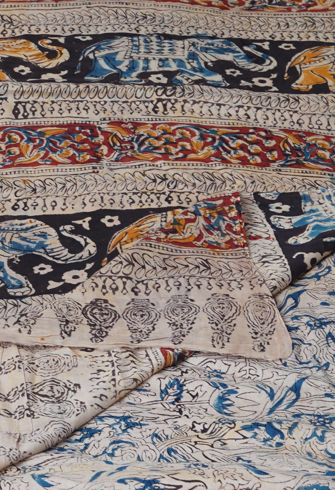 Multi Pure Kalamkari Printed Soft Cotton Saree