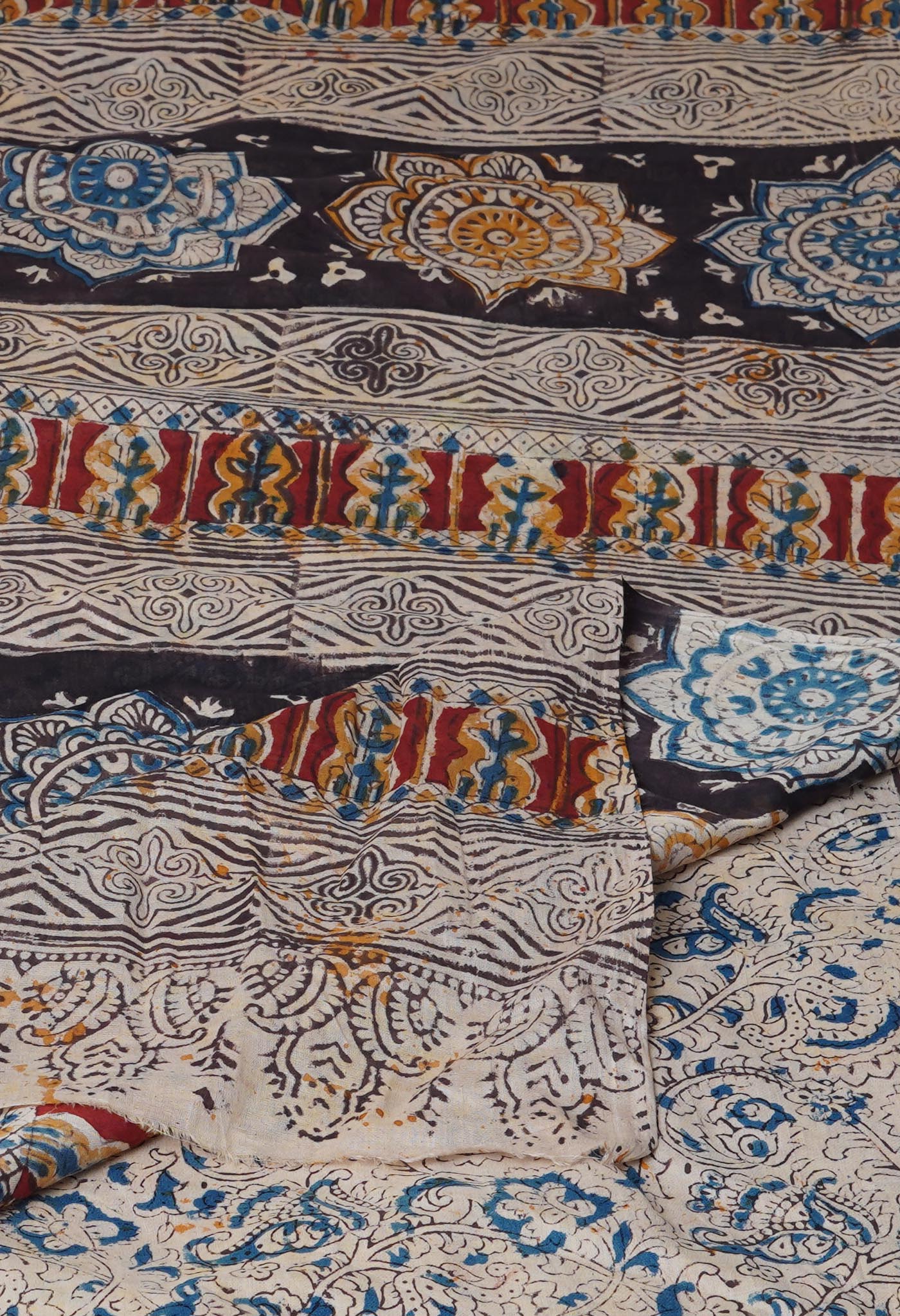 Multi Pure Kalamkari Printed Soft Cotton Saree