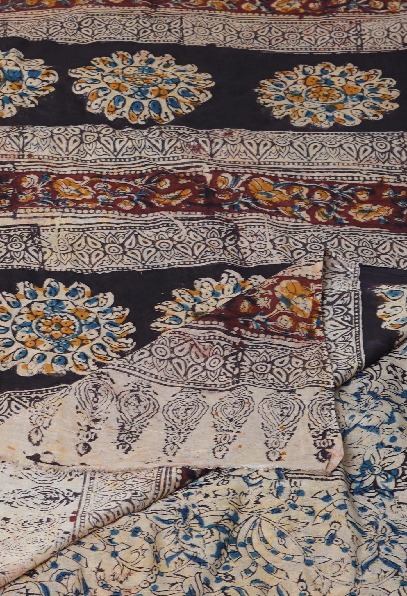 Multi Pure Kalamkari Printed Soft Cotton Saree