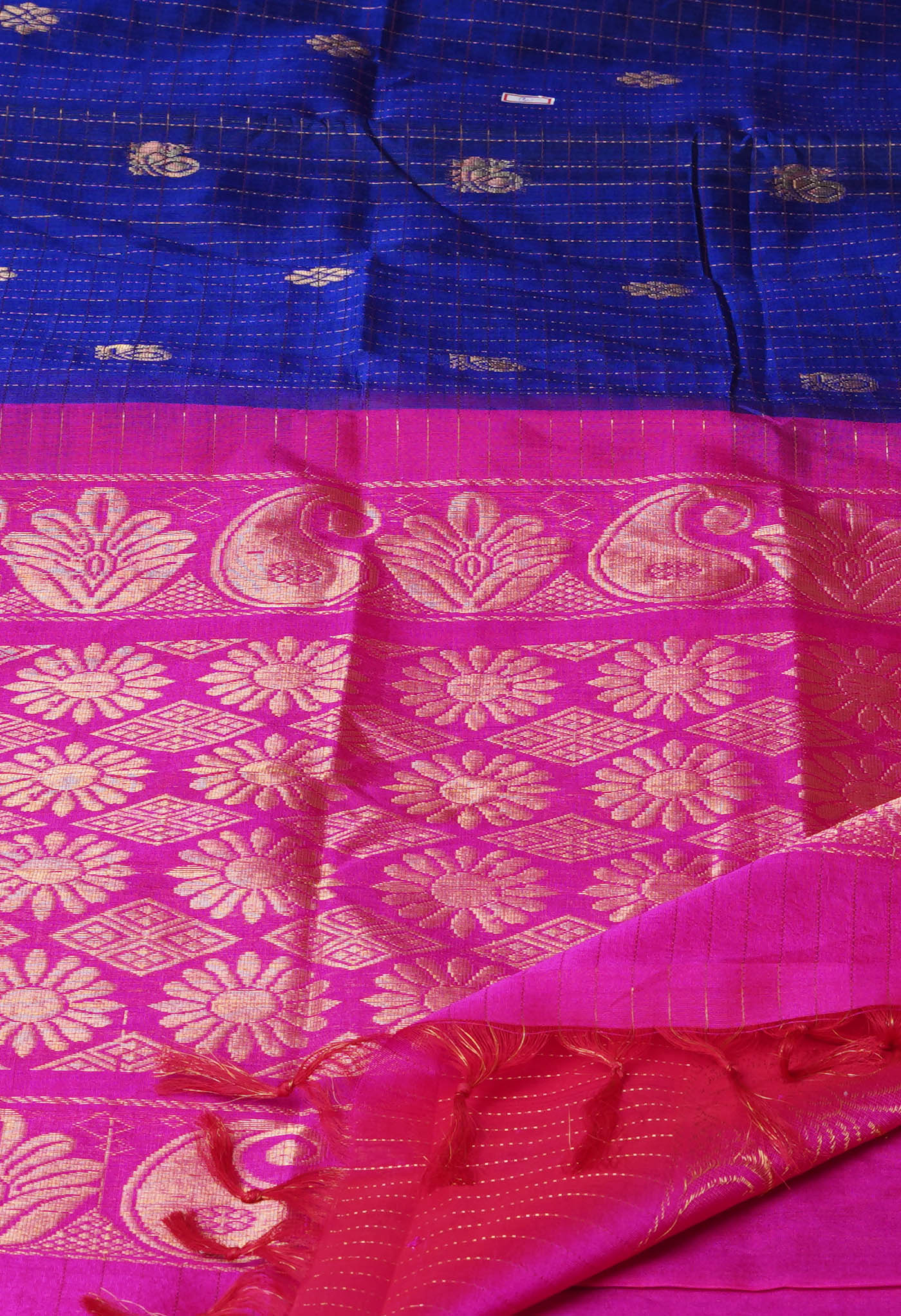 Blue Pure Handloom Assam Sico Saree