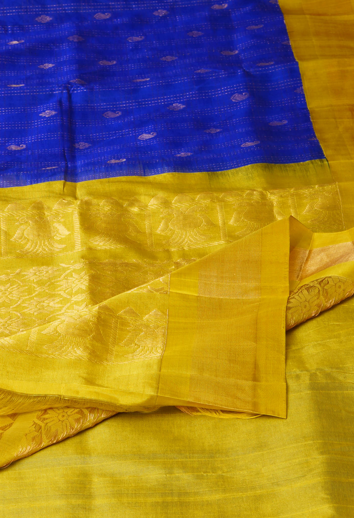 Blue Pure Handloom Assam Sico Saree