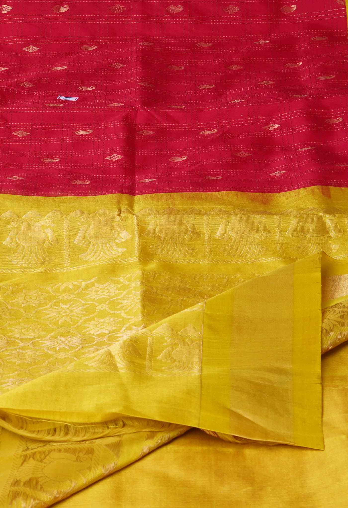 Red Pure Handloom Assam Sico Saree