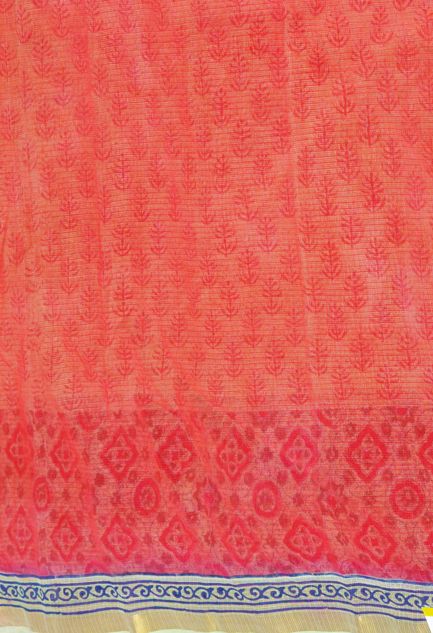 Green Pure Hand Block Printed Kota Saree