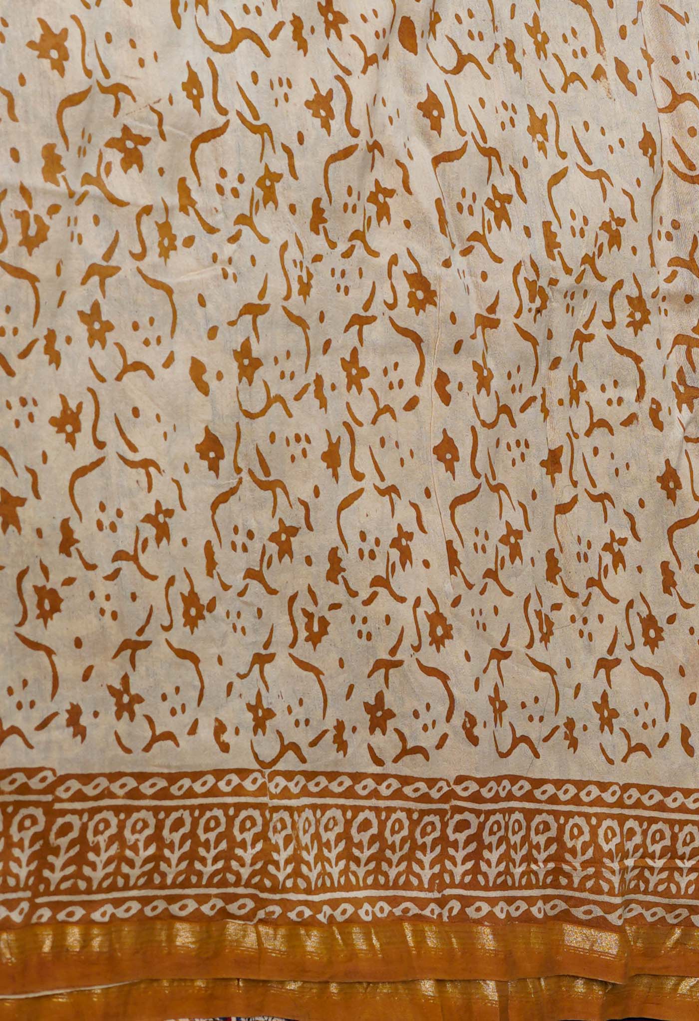 Blue Pure Bagru Kalamkari Printed Chanderi Sico Saree-UNM76670