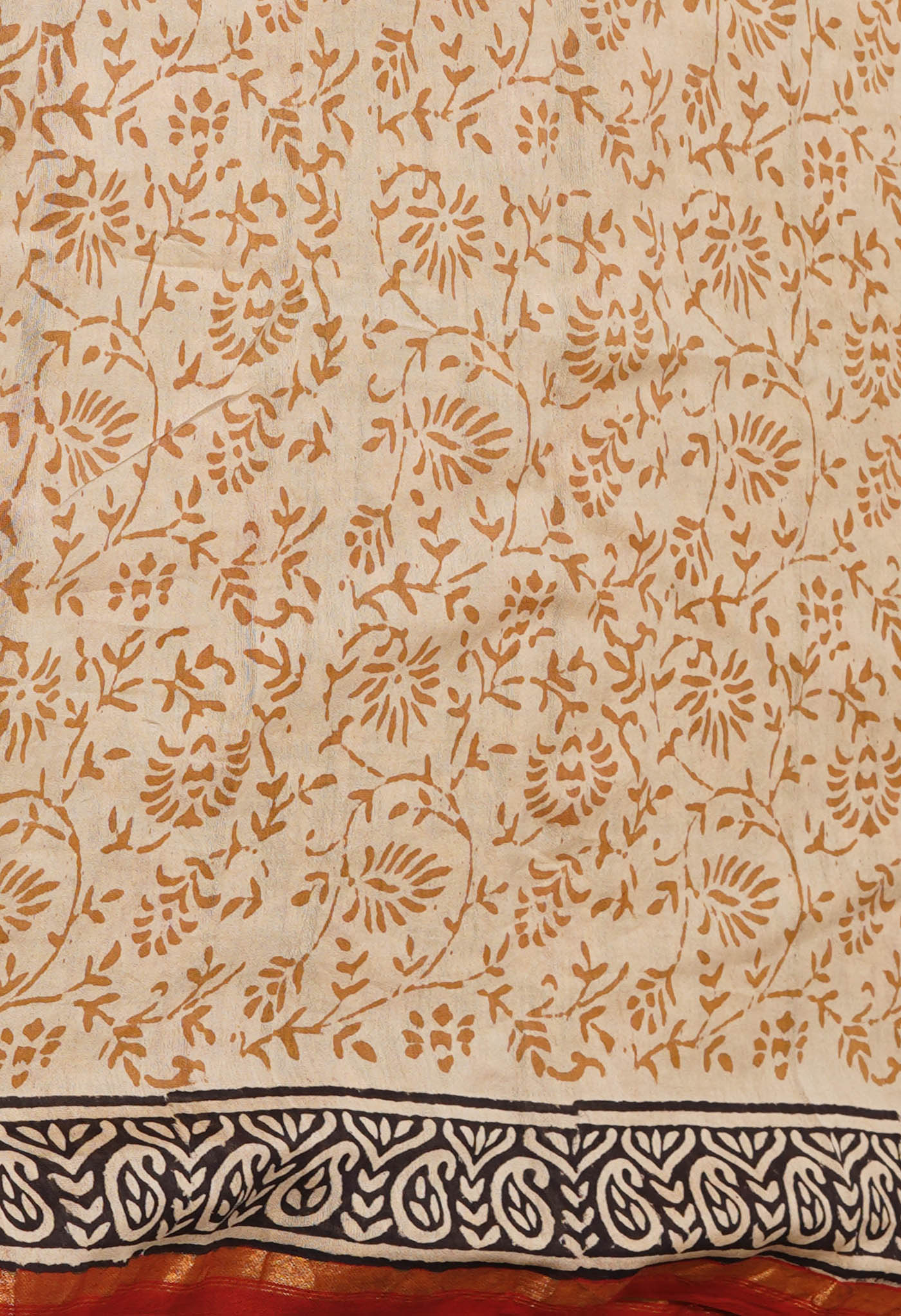 Green Pure Bagru Kalamkari Printed Chanderi Sico Saree-UNM76671