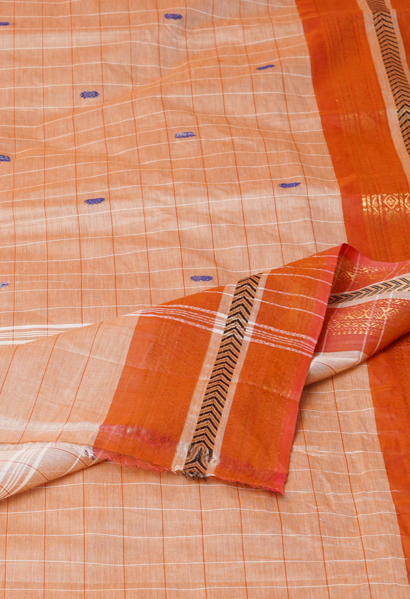 Cream Pure Pavani Handcrafted Kanchi Cotton Saree