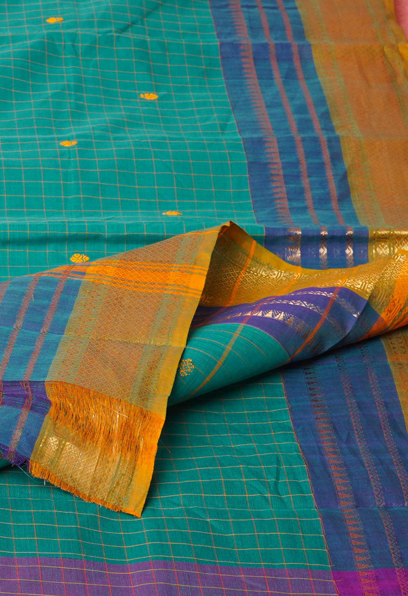 Green Pure Pavani Handcrafted Kanchi Cotton Saree-UNM76732