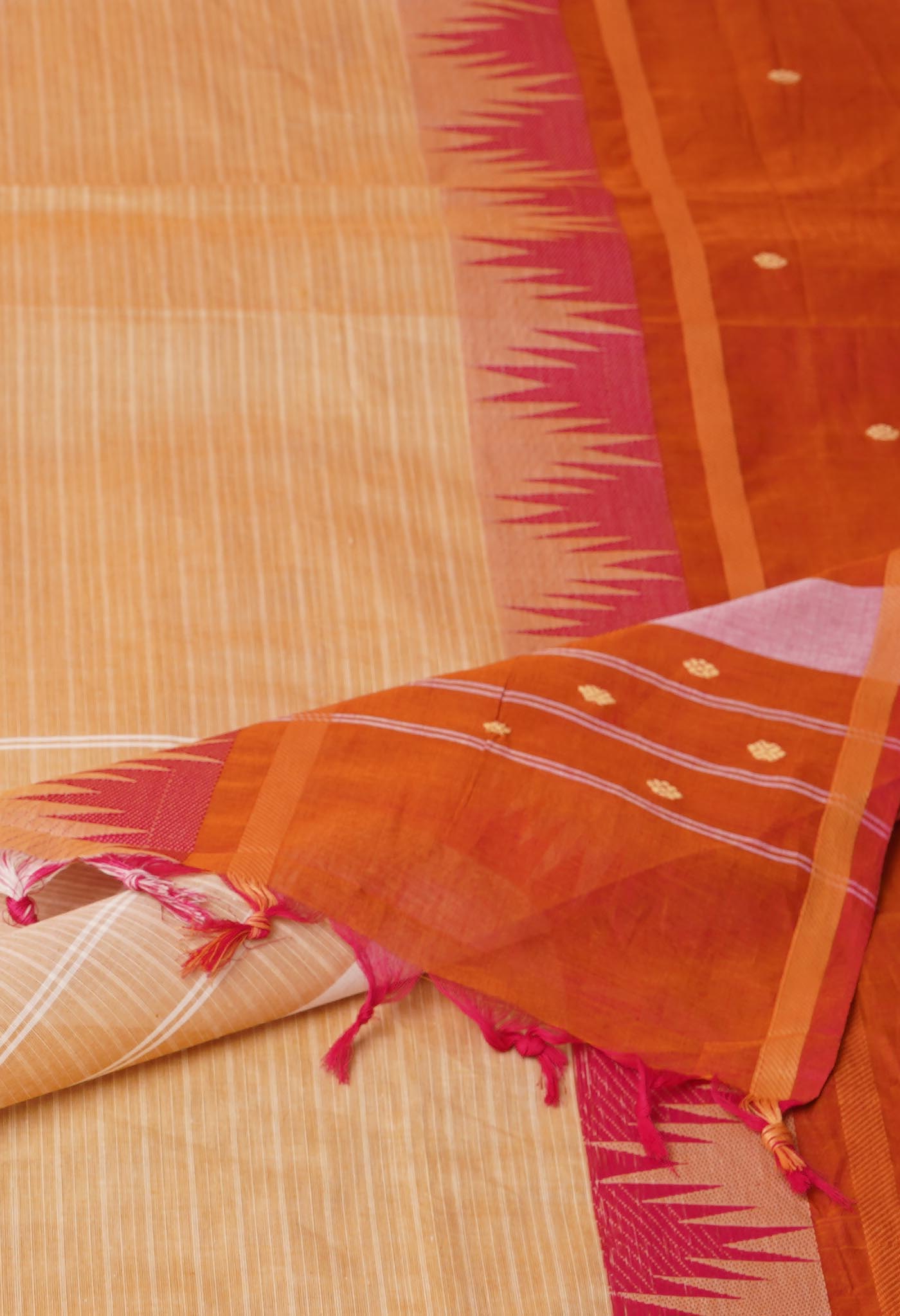 Cream Pure Pavani Handcrafted Kanchi Cotton Saree