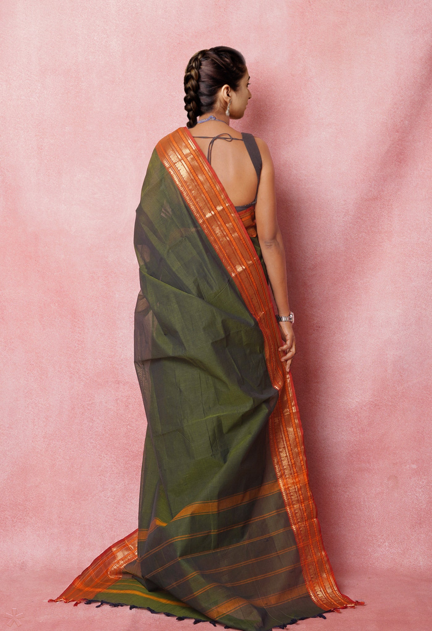 Green Pure Pavani Handcrafted Kanchi Cotton Saree