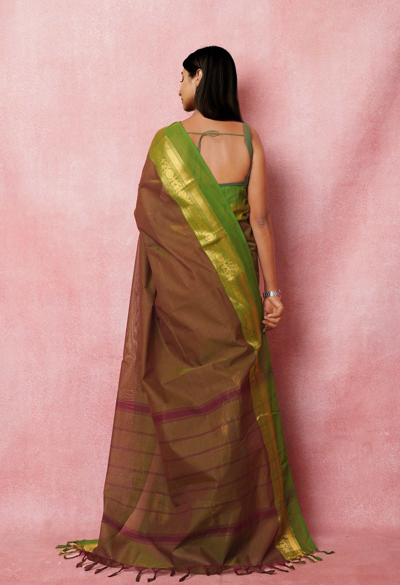 Green Pure Pavani Handcrafted Kanchi Cotton Saree