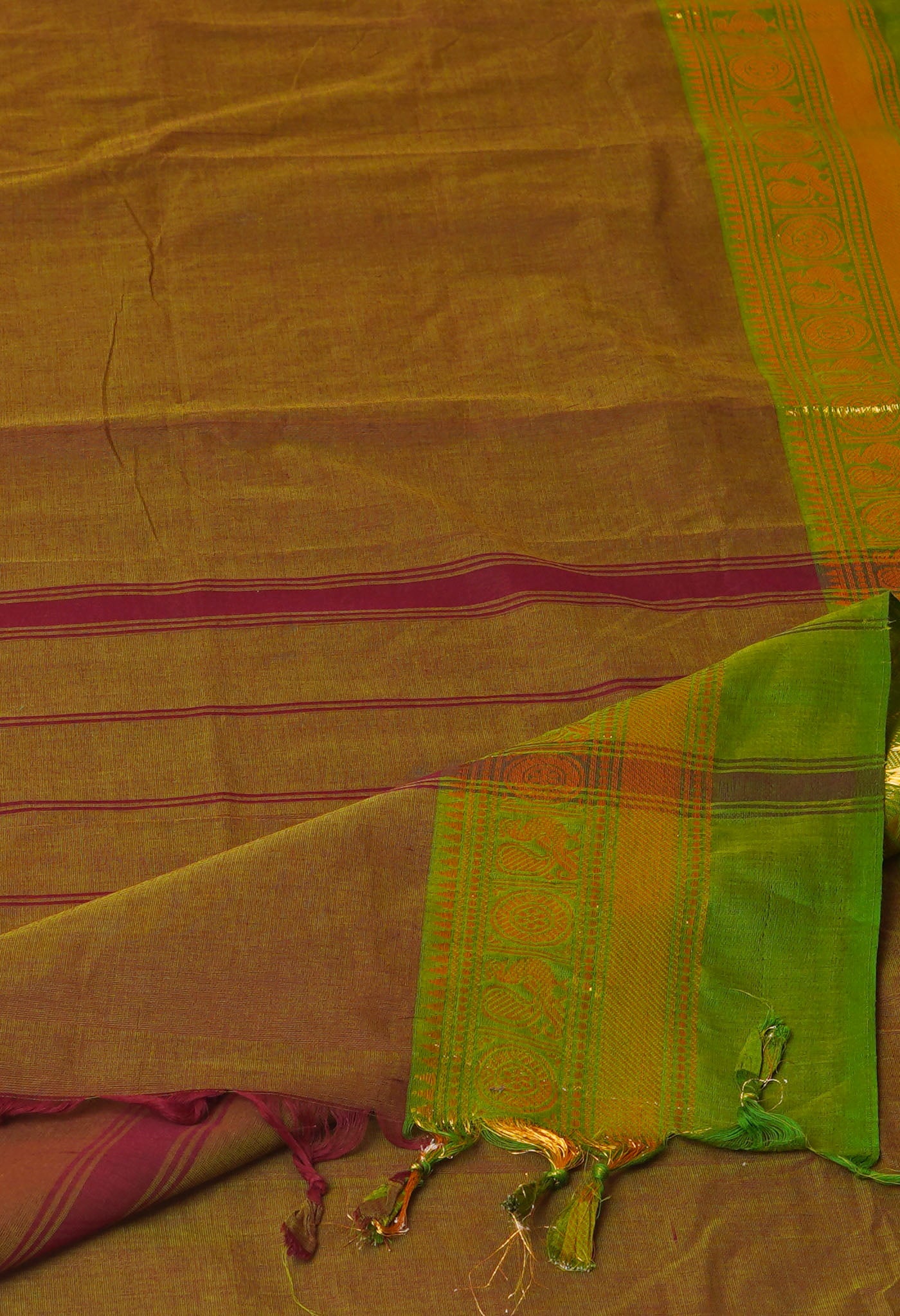 Green Pure Pavani Handcrafted Kanchi Cotton Saree